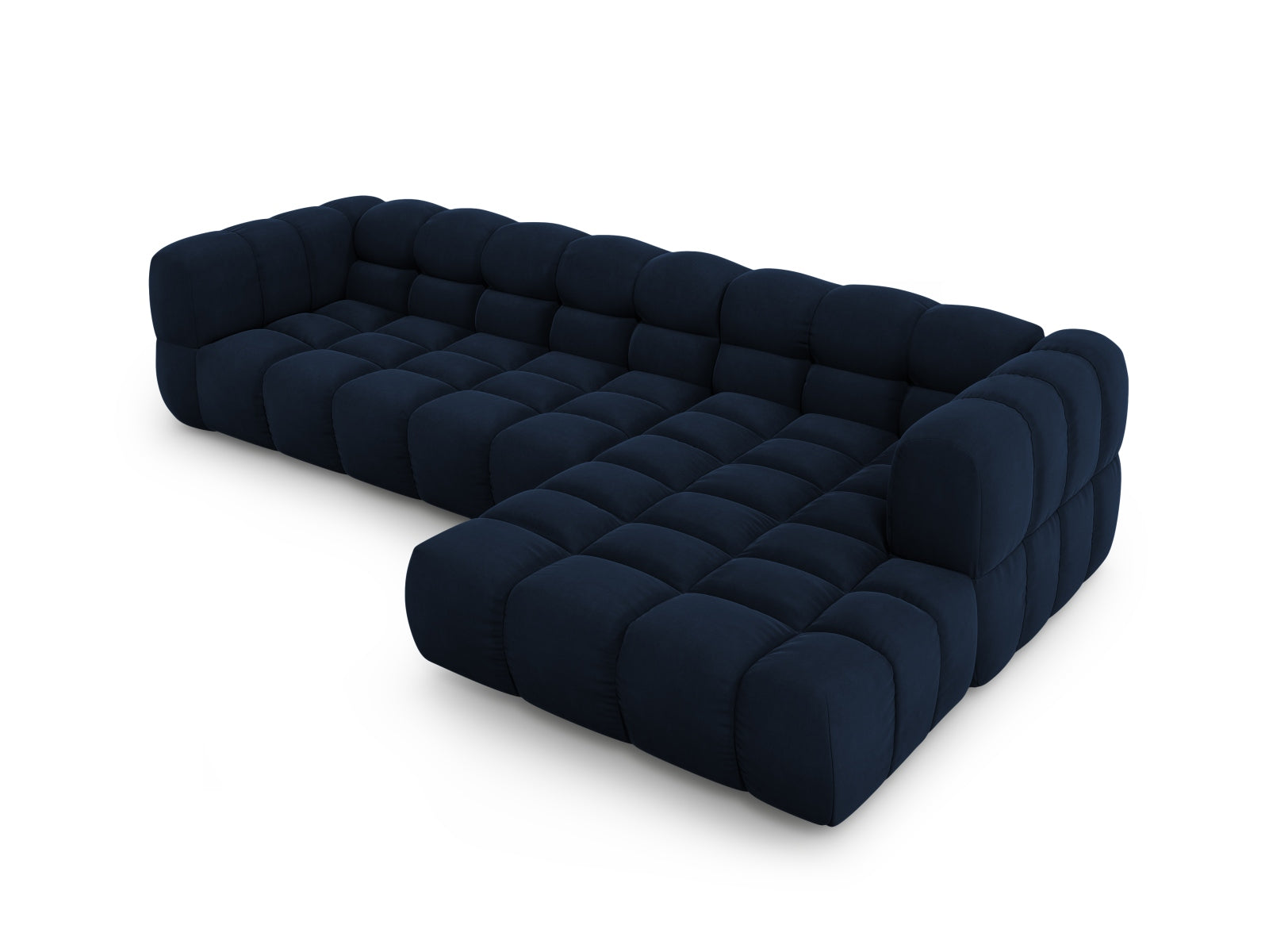 Modulares Ecksofa in luxuriösem Velours, rechte Ausführung, 4-Sitzer, 162 cm, perfekt für moderne und elegante Wohnkonzepte.
