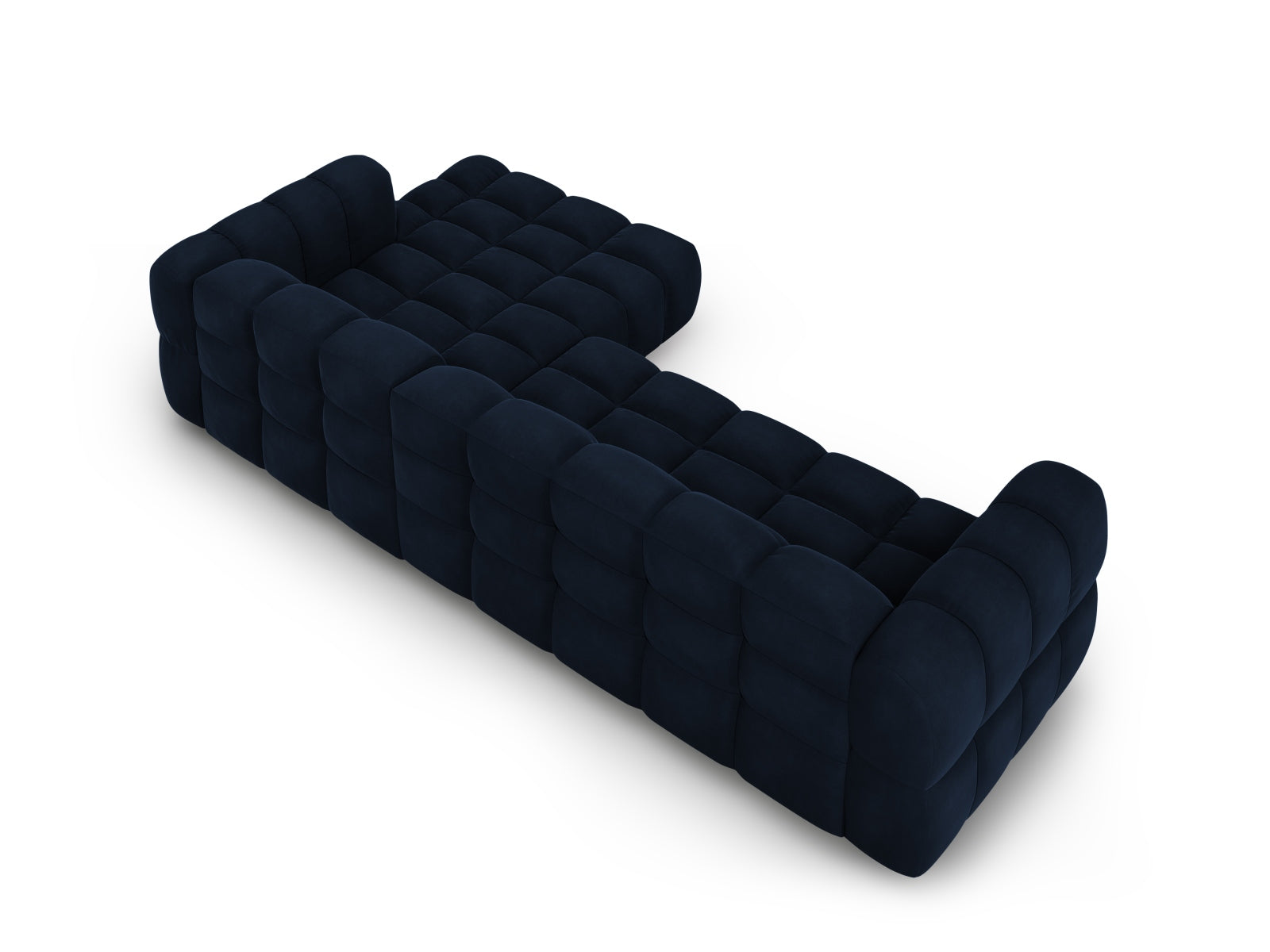 Elegantes modulares Ecksofa in weichem Velours, rechte Variante, 4-Sitzer mit 162 cm Breite, ideal für stilvolle Wohnräume.