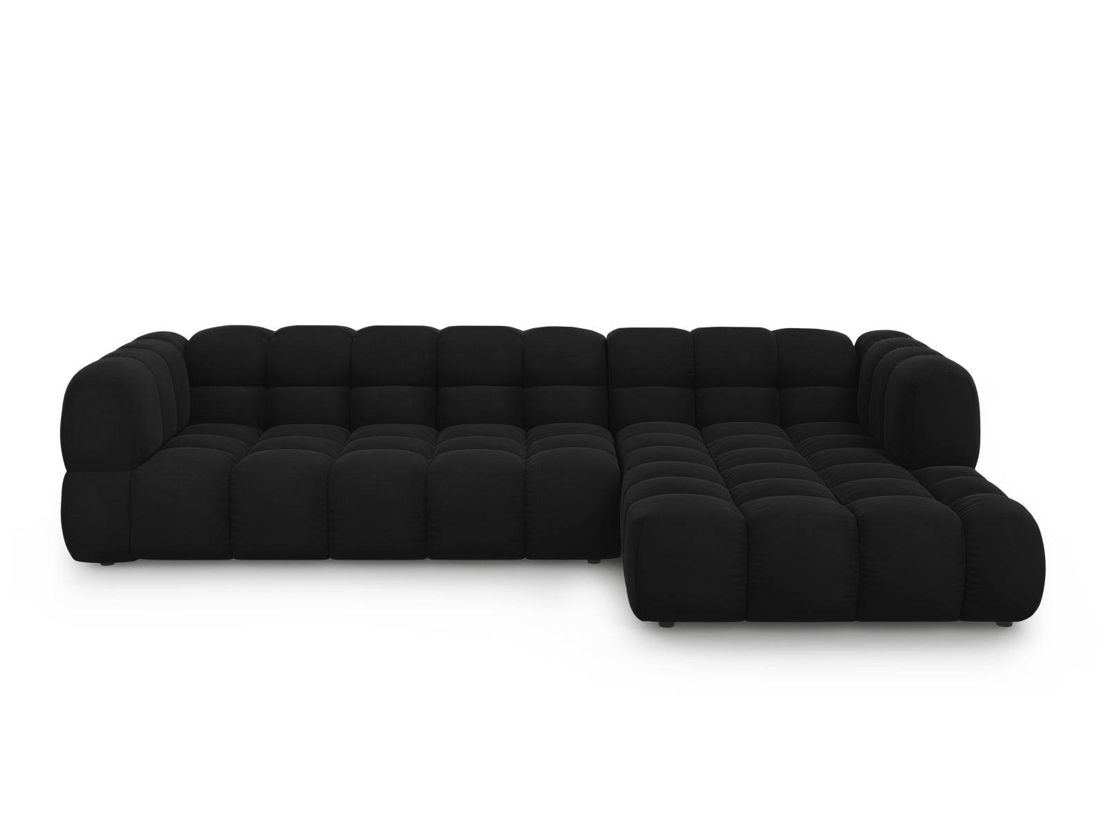 Sky Velour modulares Ecksofa rechts 4 Sitzer 162cm in Black-Casino präsentiert im Onlineshop von KAQTU Design AG. L-Sofa rechts ist von Cosmopolitan Design