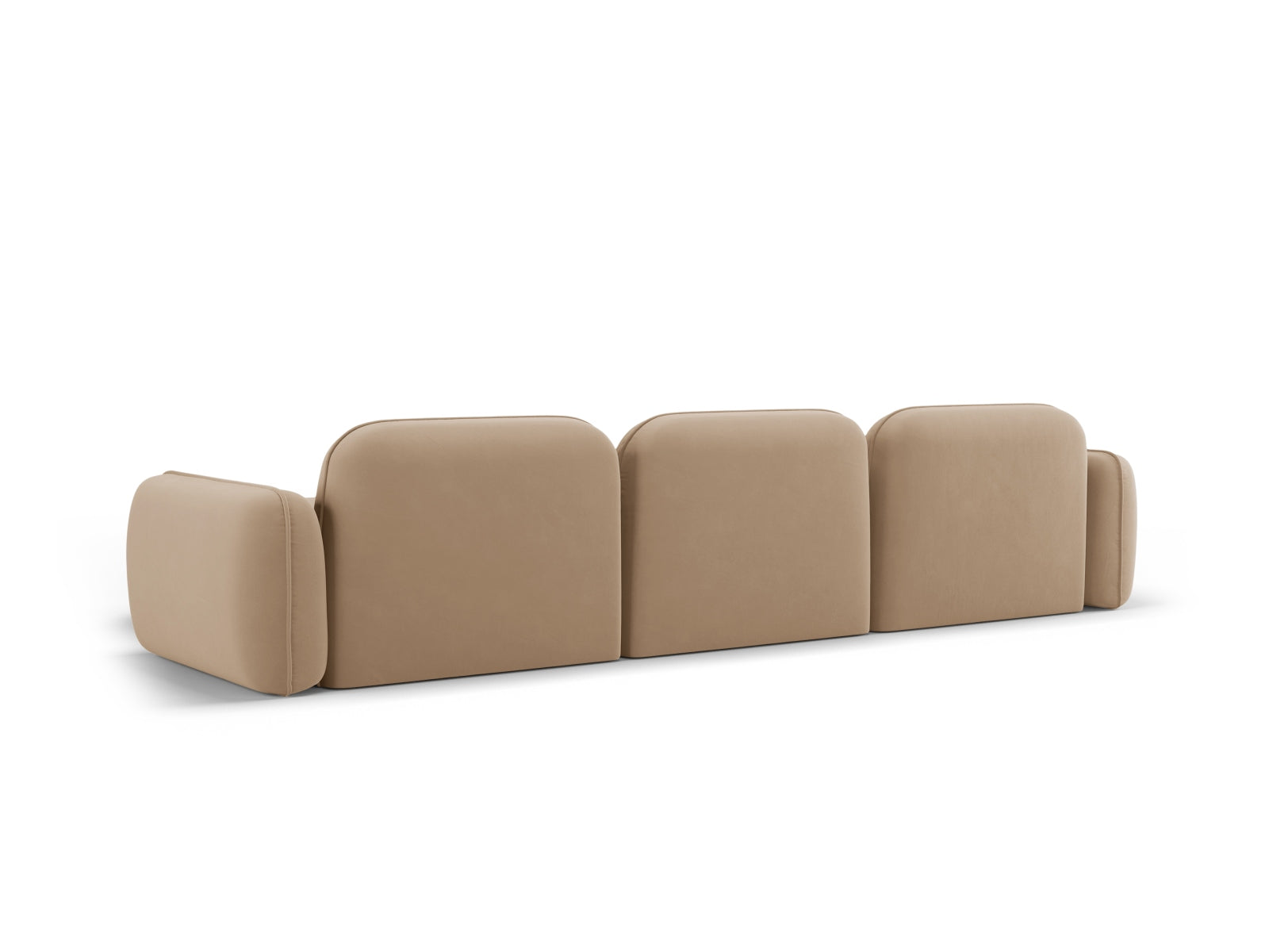 Elegantes Sydney Velour Ecksofa in der rechten Variante, 4-Sitzer, vereint zeitgemäßes Design mit luxuriösem Komfort für Ihr Zuhause.