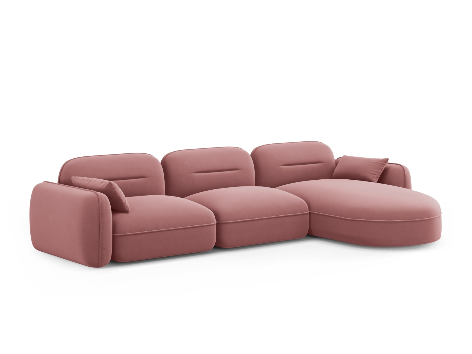 Erleben Sie das Sydney Velour Modular Ecksofa rechts von Cosmopolitan Design – ein stilvolles 4-Sitzer Sofa, das Komfort und Eleganz perfekt kombiniert.