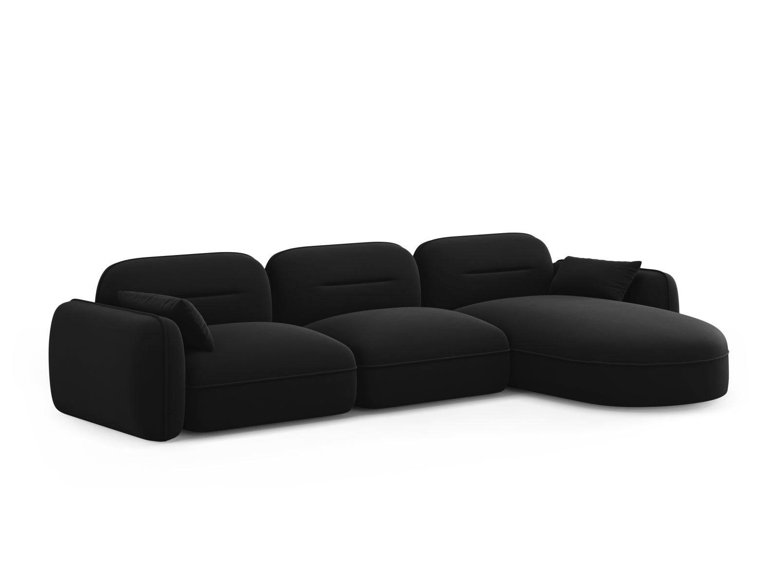 Erleben Sie das Sydney Velour Modular Ecksofa rechts von Cosmopolitan Design – ein stilvolles 4-Sitzer Sofa, das Komfort und Eleganz perfekt kombiniert.