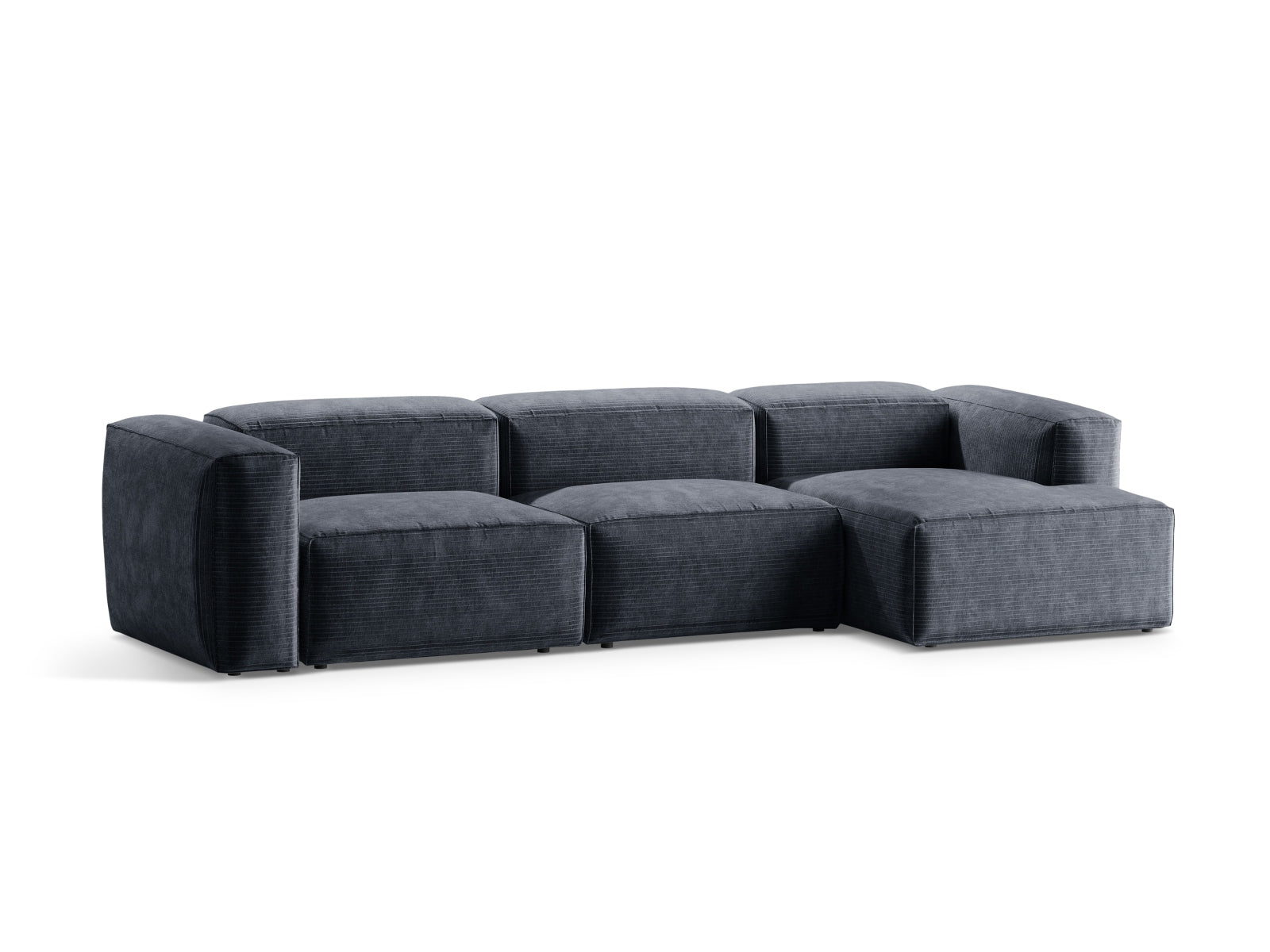 Bergamo Modular Ecksofa rechts 4 Sitzer in Muted Blue-Perla präsentiert im Onlineshop von KAQTU Design AG. Ecksofa rechts ist von Cosmopolitan Design