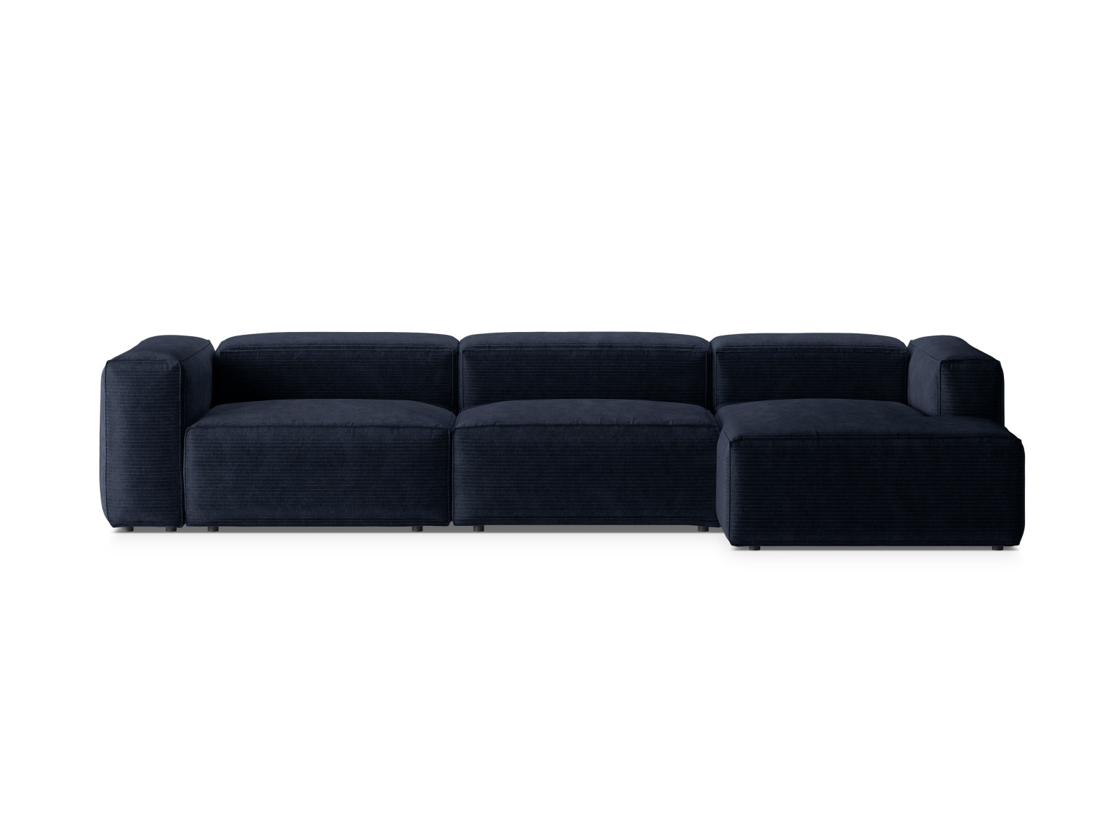 Bergamo Modular Ecksofa rechts 4 Sitzer in Navy Blue-Perla präsentiert im Onlineshop von KAQTU Design AG. Ecksofa rechts ist von Cosmopolitan Design