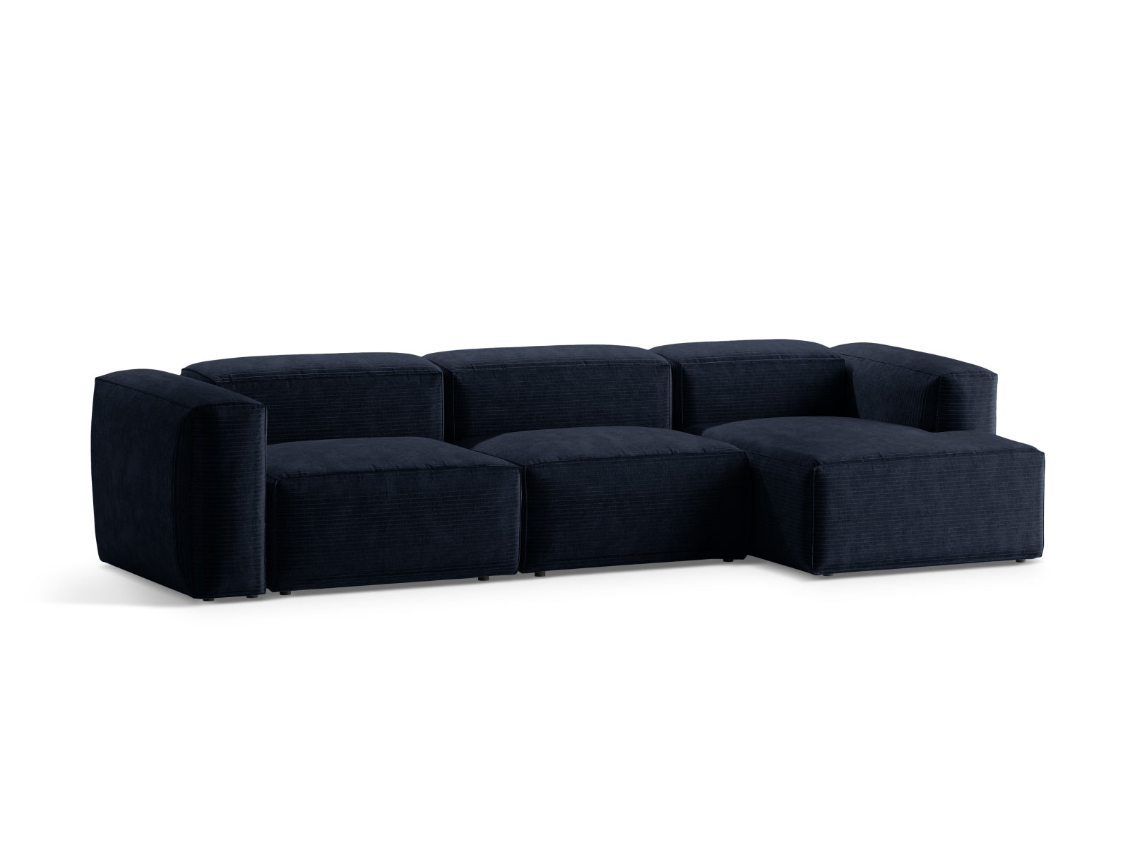 Bergamo Modular Ecksofa rechts 4 Sitzer in Navy Blue-Perla präsentiert im Onlineshop von KAQTU Design AG. Ecksofa rechts ist von Cosmopolitan Design