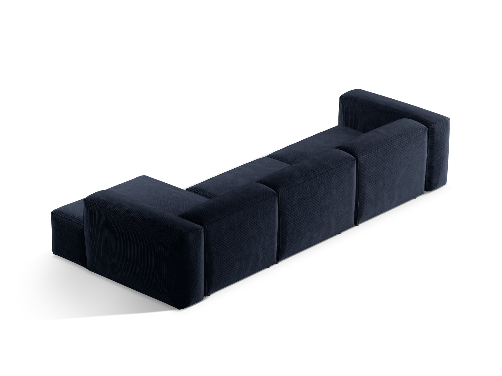 Bergamo Modular Ecksofa rechts 4 Sitzer in Navy Blue-Perla präsentiert im Onlineshop von KAQTU Design AG. Ecksofa rechts ist von Cosmopolitan Design