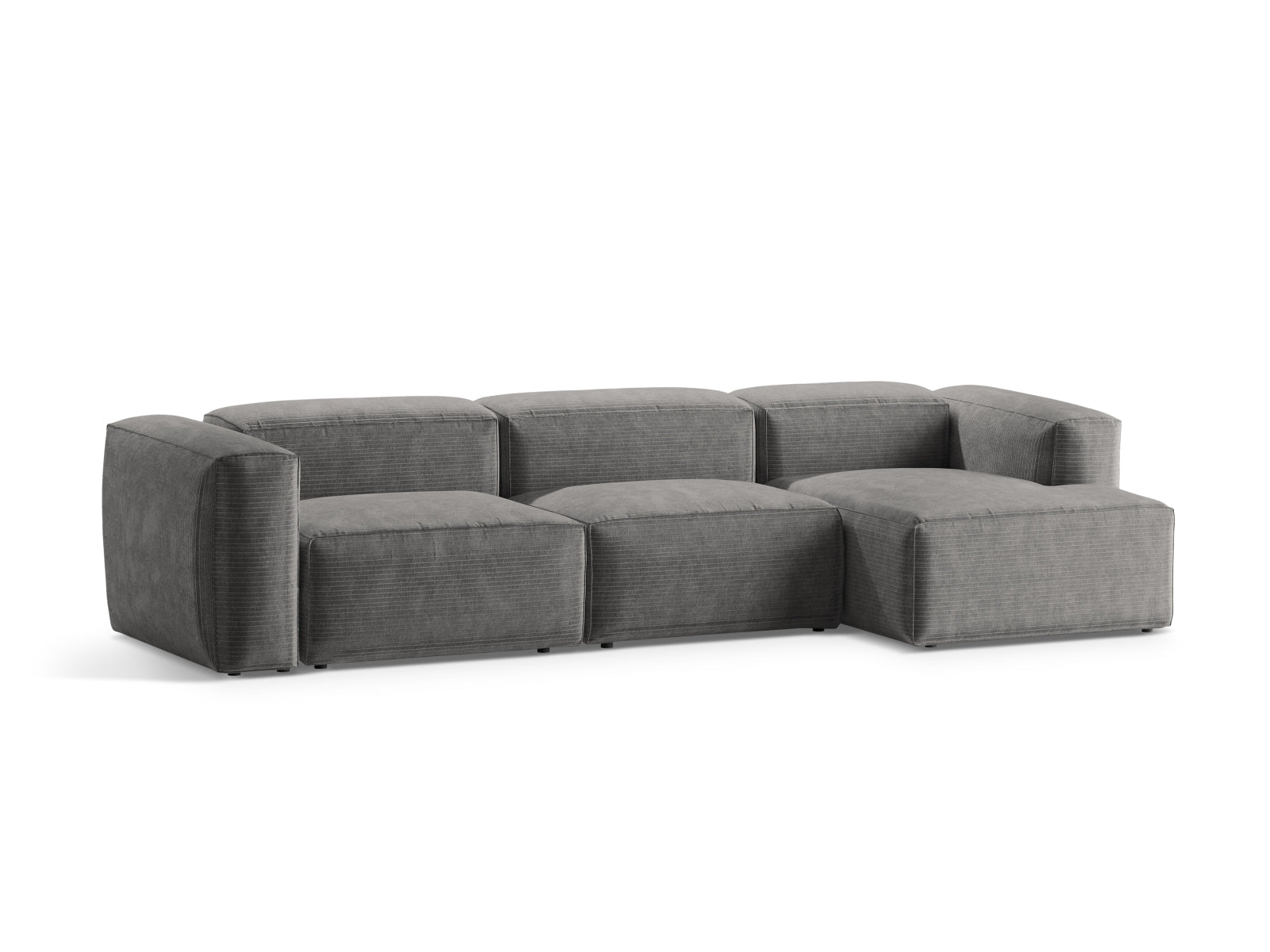 Bergamo Modular Ecksofa rechts 4 Sitzer in Light Grey-Perla präsentiert im Onlineshop von KAQTU Design AG. Ecksofa rechts ist von Cosmopolitan Design
