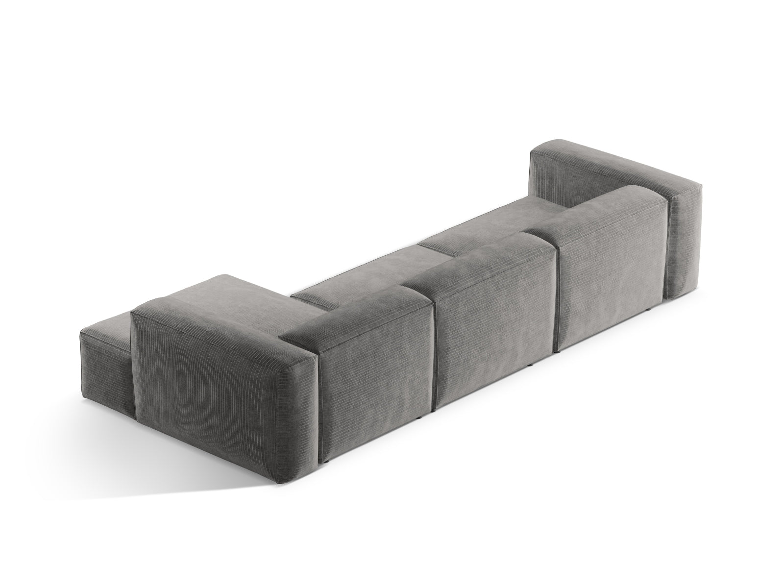Bergamo Modular Ecksofa rechts 4 Sitzer in Light Grey-Perla präsentiert im Onlineshop von KAQTU Design AG. Ecksofa rechts ist von Cosmopolitan Design