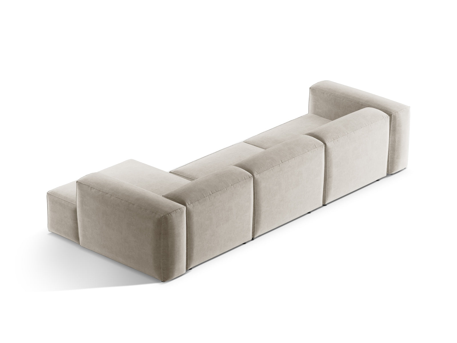 Bergamo Modular Ecksofa rechts 4 Sitzer in Beige-Liberty präsentiert im Onlineshop von KAQTU Design AG. Ecksofa rechts ist von Cosmopolitan Design