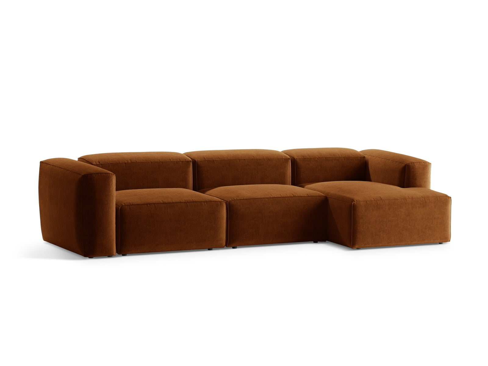 Bergamo Modular Ecksofa rechts 4 Sitzer in Brick-Liberty präsentiert im Onlineshop von KAQTU Design AG. Ecksofa rechts ist von Cosmopolitan Design