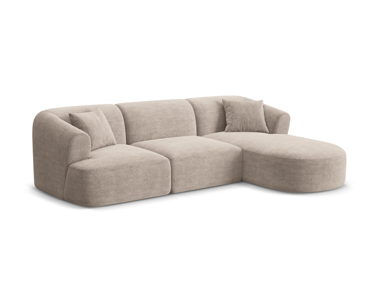 Elegantes 4-Sitzer Ecksofa Campi in Cappuccino-Lincoln, ideal für stilvolle Wohnräume. Komfort und modernes Design vereint.