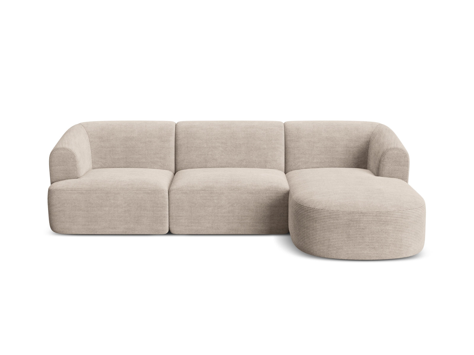 Elegantes 4-Sitzer Ecksofa Campi in Cappuccino-Lincoln, ideal für stilvolle Wohnräume und entspannte Abende mit Freunden und Familie.
