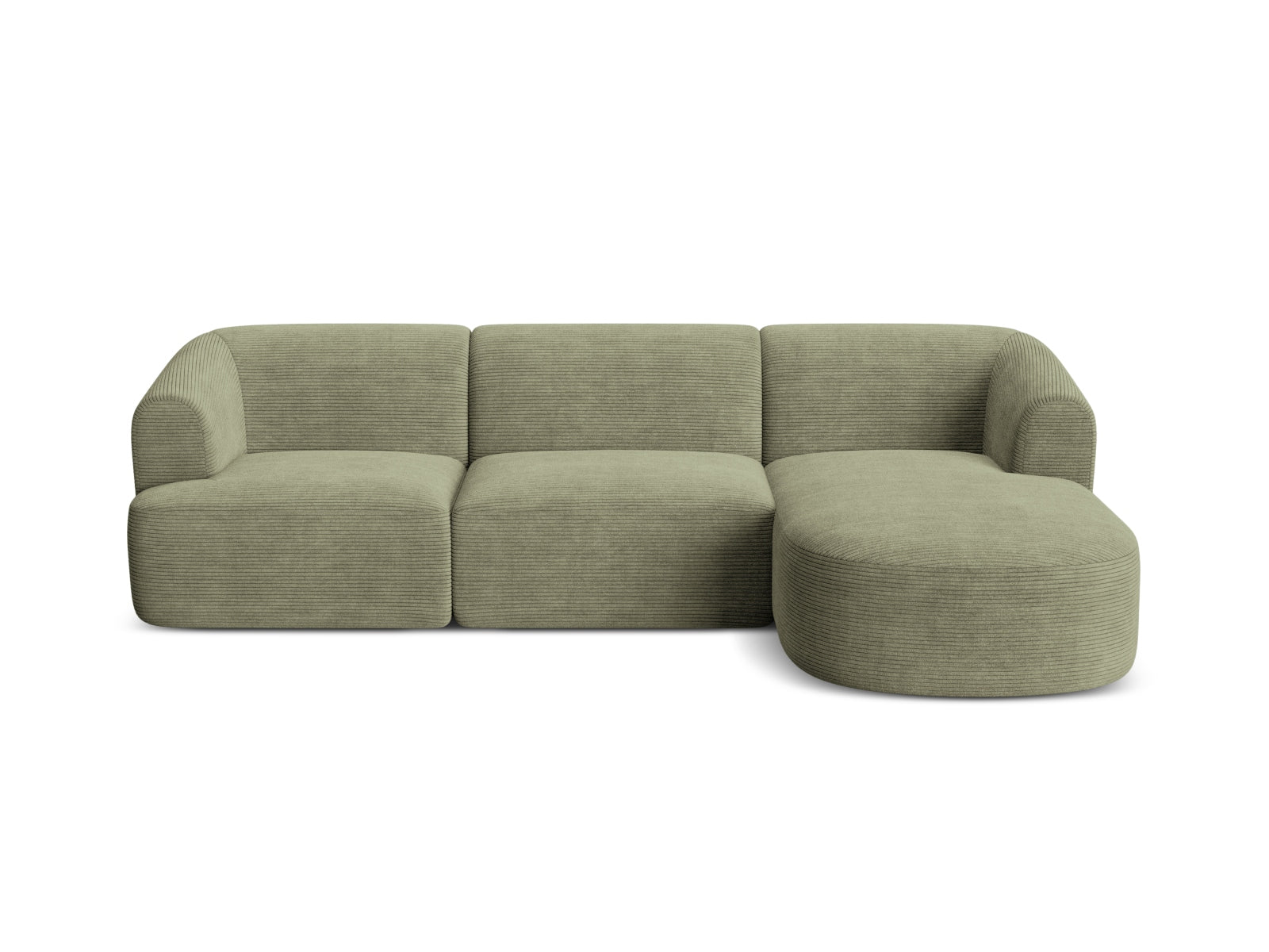 Elegantes 4-Sitzer Ecksofa Campi in ansprechendem Moss Green, ideal für stilvolle Wohnräume und entspannte Abende.