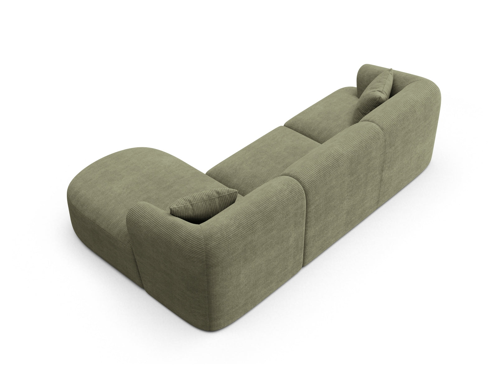 Modernes 4-Sitzer Ecksofa Campi in edlem Moss Green, perfekt für gemütliche Abende und stilvolle Einrichtungsideen.