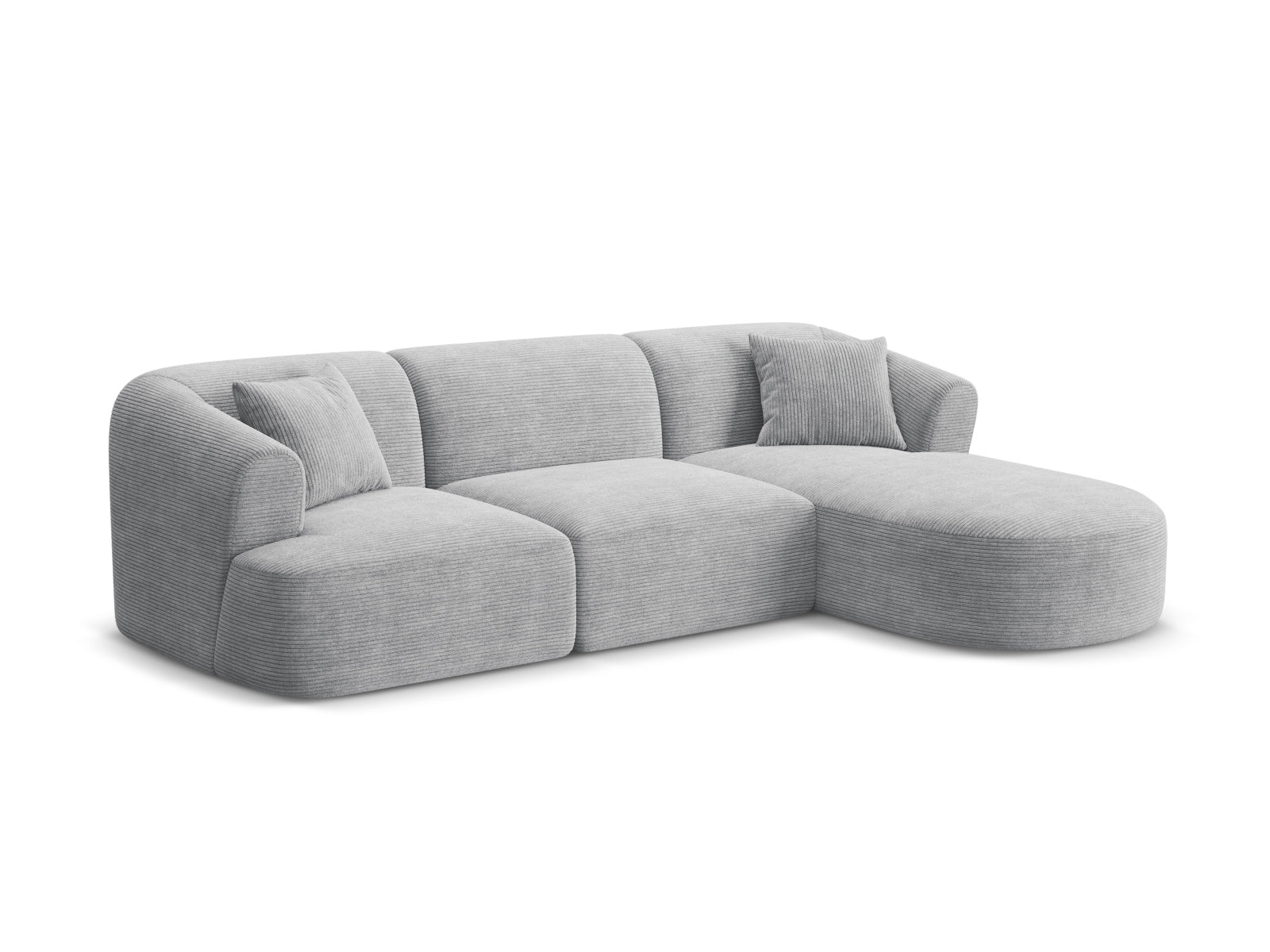 Elegantes 4-Sitzer Ecksofa Campi in Silver-Lincoln D, ideal für stilvolle Wohnräume, erhältlich bei KAQTU Design AG.