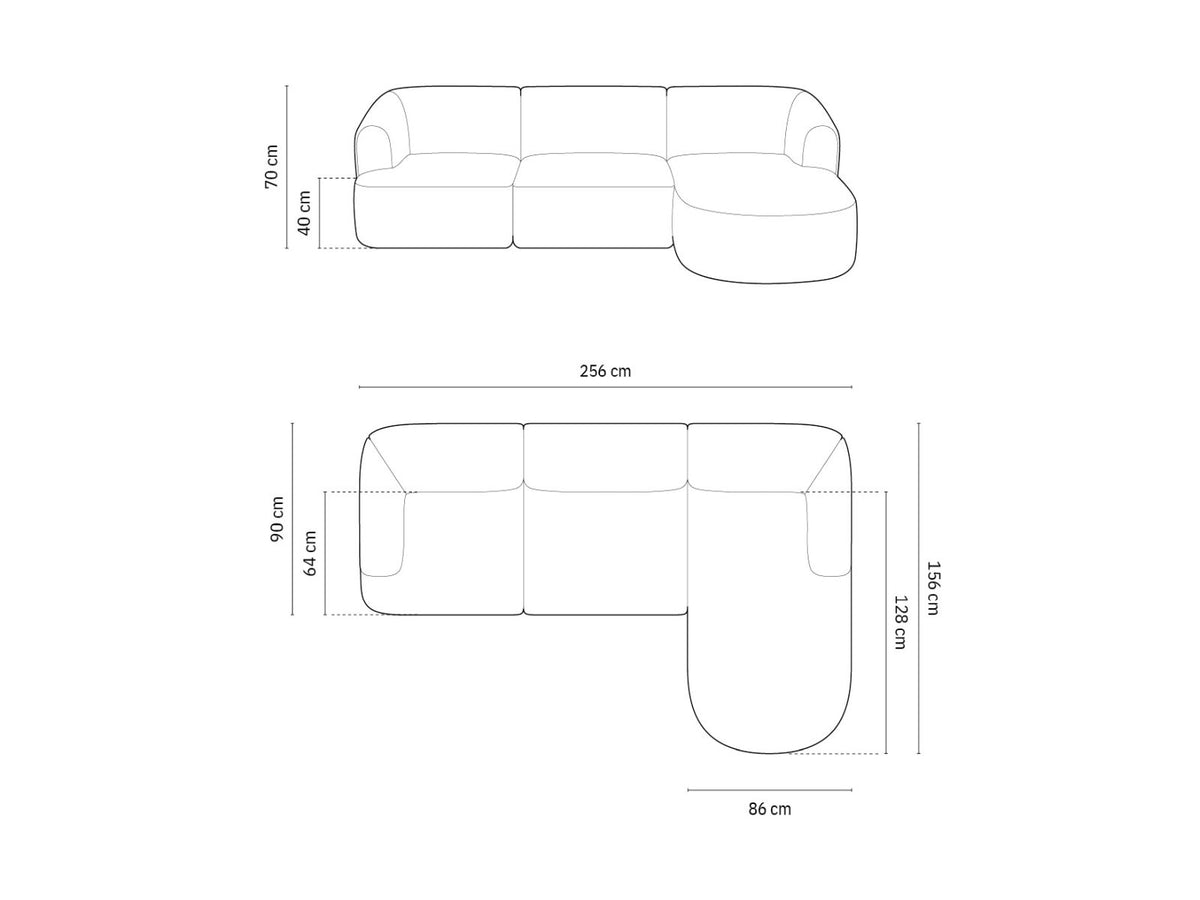 4-Sitzer Ecksofa rechts Campi in Silver-Lincoln D präsentiert im Onlineshop von KAQTU Design AG. Ecksofa rechts ist von Cosmopolitan Design