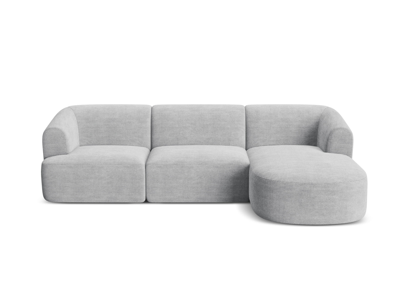 Elegantes 4-Sitzer Ecksofa Campi in Silver-Lincoln D, ideal für stilvolle Wohnräume und entspannte Abende, erhältlich bei KAQTU.