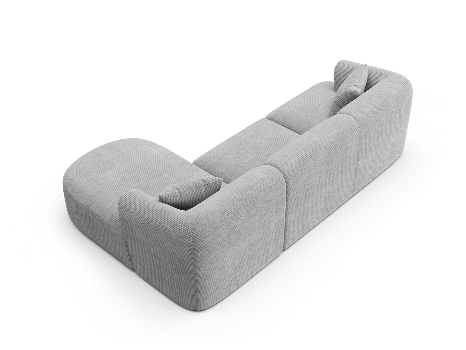 Modernes 4-Sitzer Ecksofa Campi in Silver-Lincoln D, perfekt für gemütliche Abende und stilvolle Einrichtungsideen.