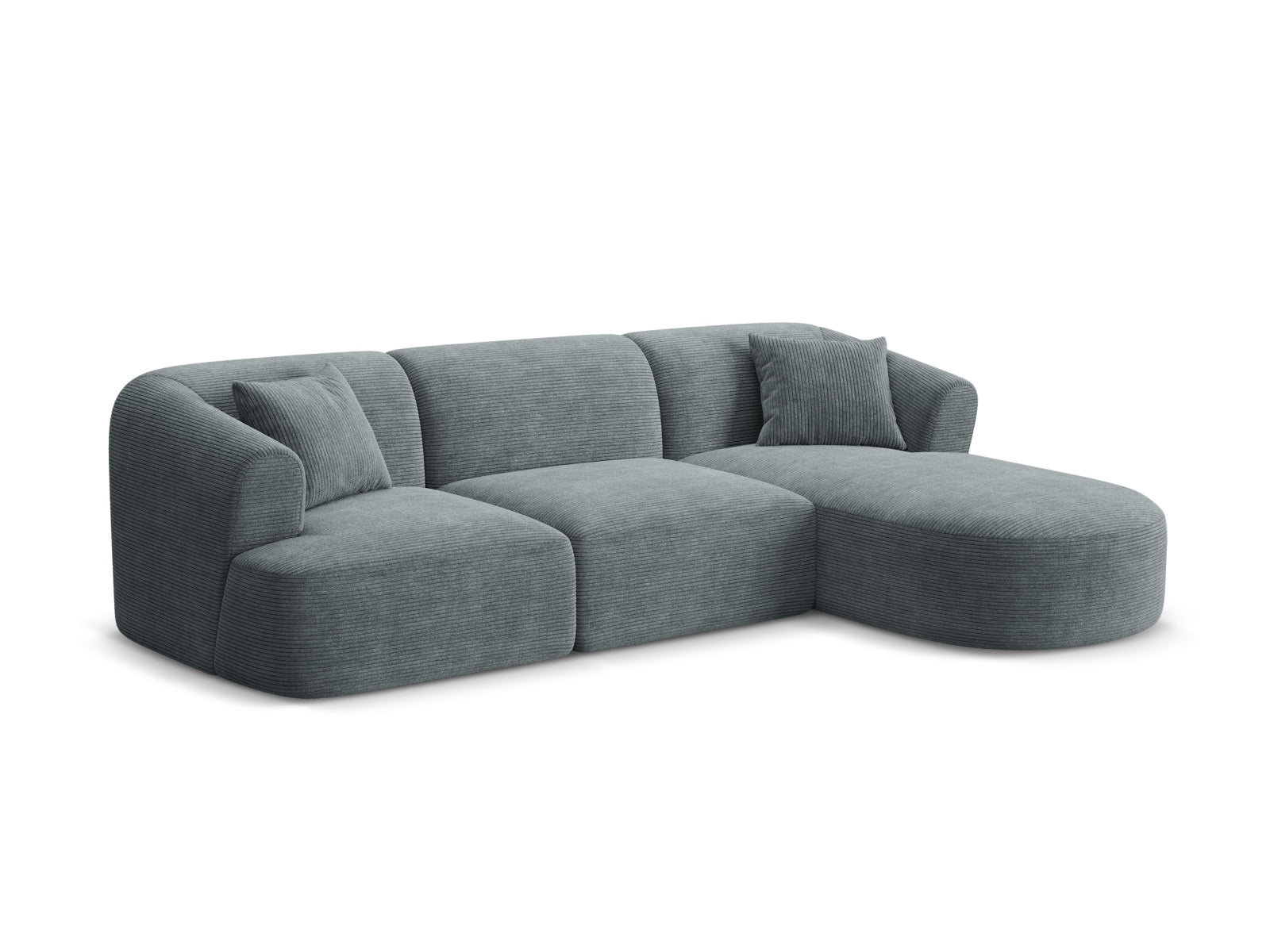 Elegantes 4-Sitzer Ecksofa Campi in Dunkelgrau, ideal für stilvolle Wohnräume. Komfort und modernes Design vereint.