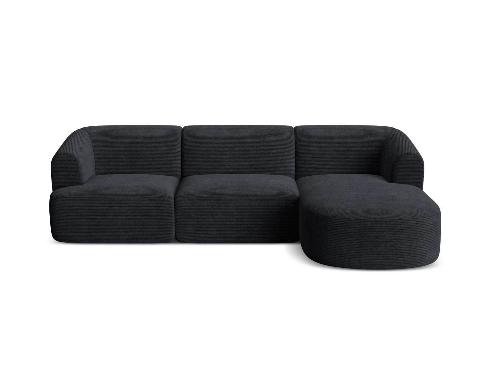 Elegantes 4-Sitzer Ecksofa Campi in Schwarz, ideal für komfortable Wohnräume und entspannte Stunden, erhältlich bei KAQTU Design AG.