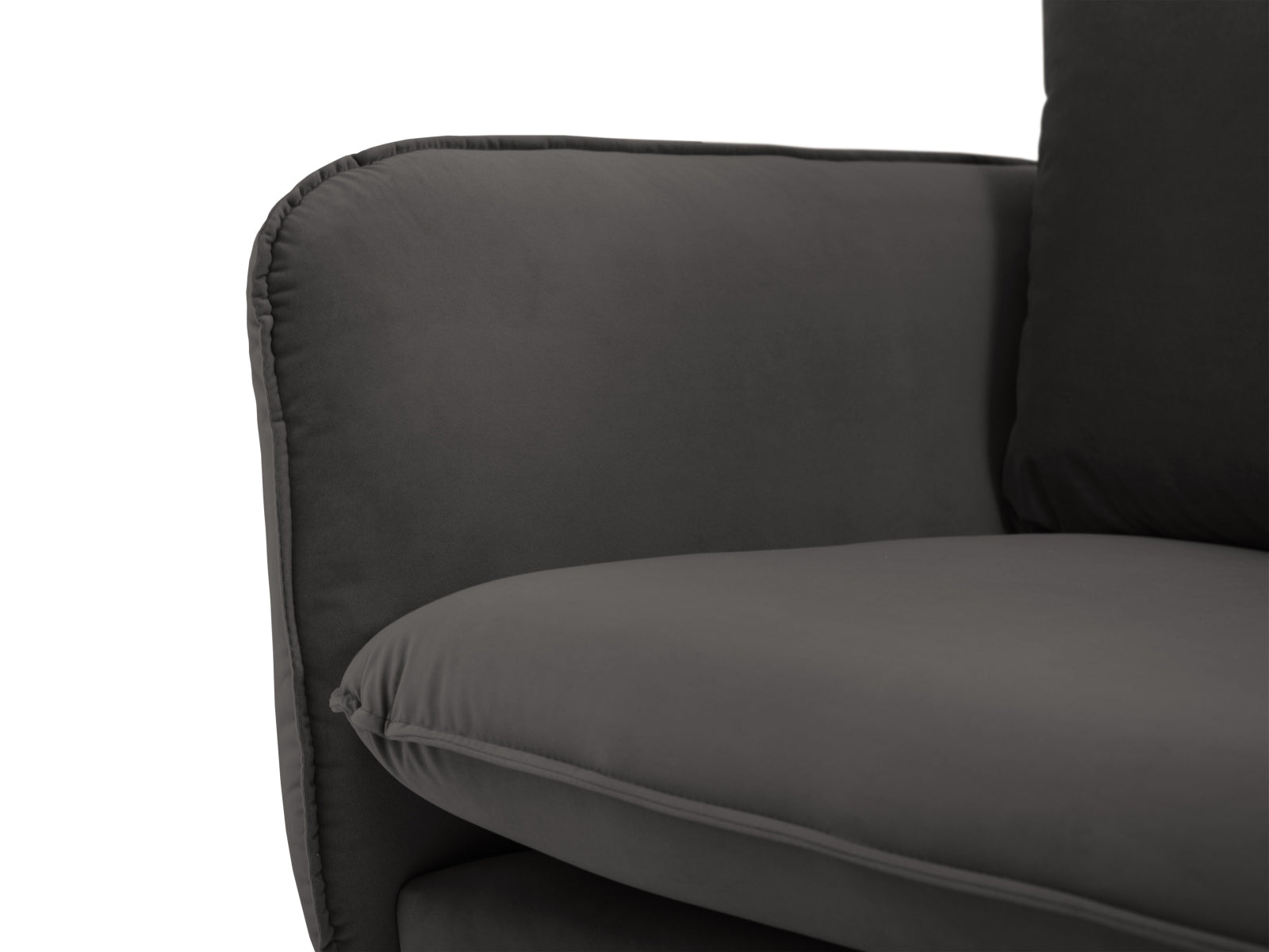 Modernes 6-Sitzer Ecksofa Vienna in weichem Velours, rechte Ausführung, perfekt für gemütliche und stilvolle Wohnambiente.