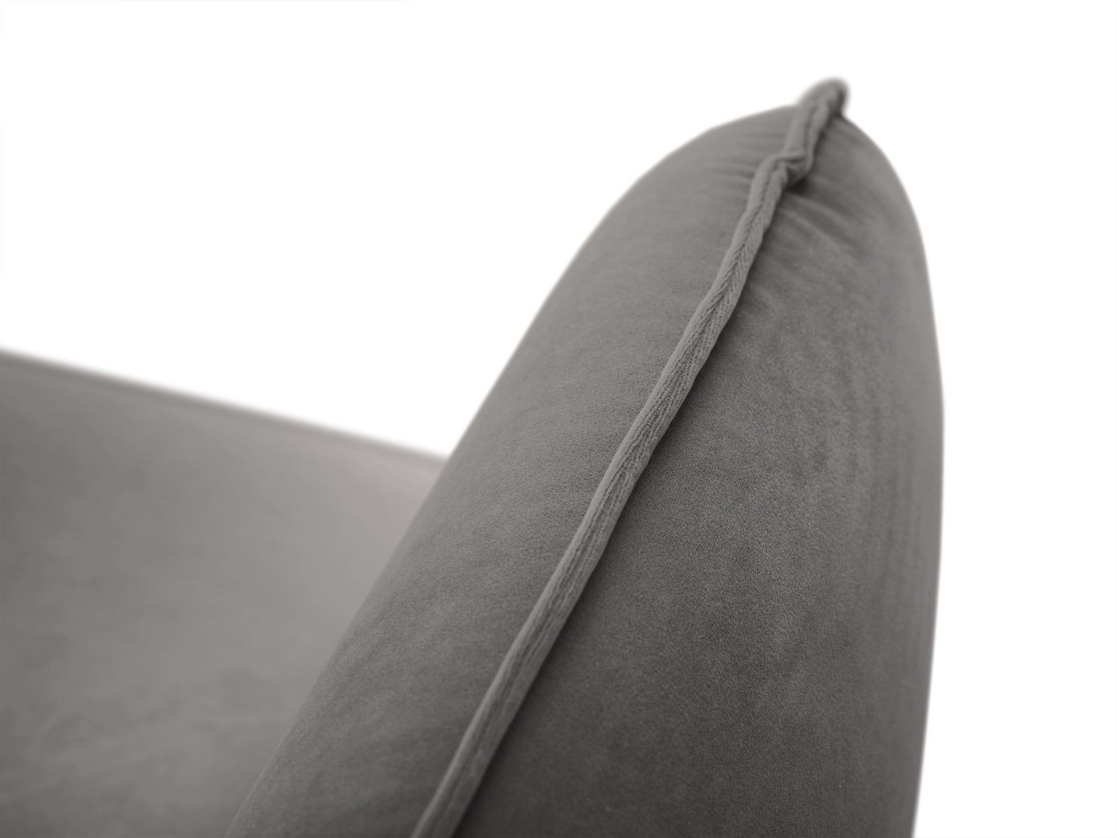 Elegantes 6-Sitzer Ecksofa "Vienna" in hochwertigem Velours, rechtsseitig, in stilvollem Hellgrau und Schwarz-Bluvel, ideal für Ihr Zuhause.