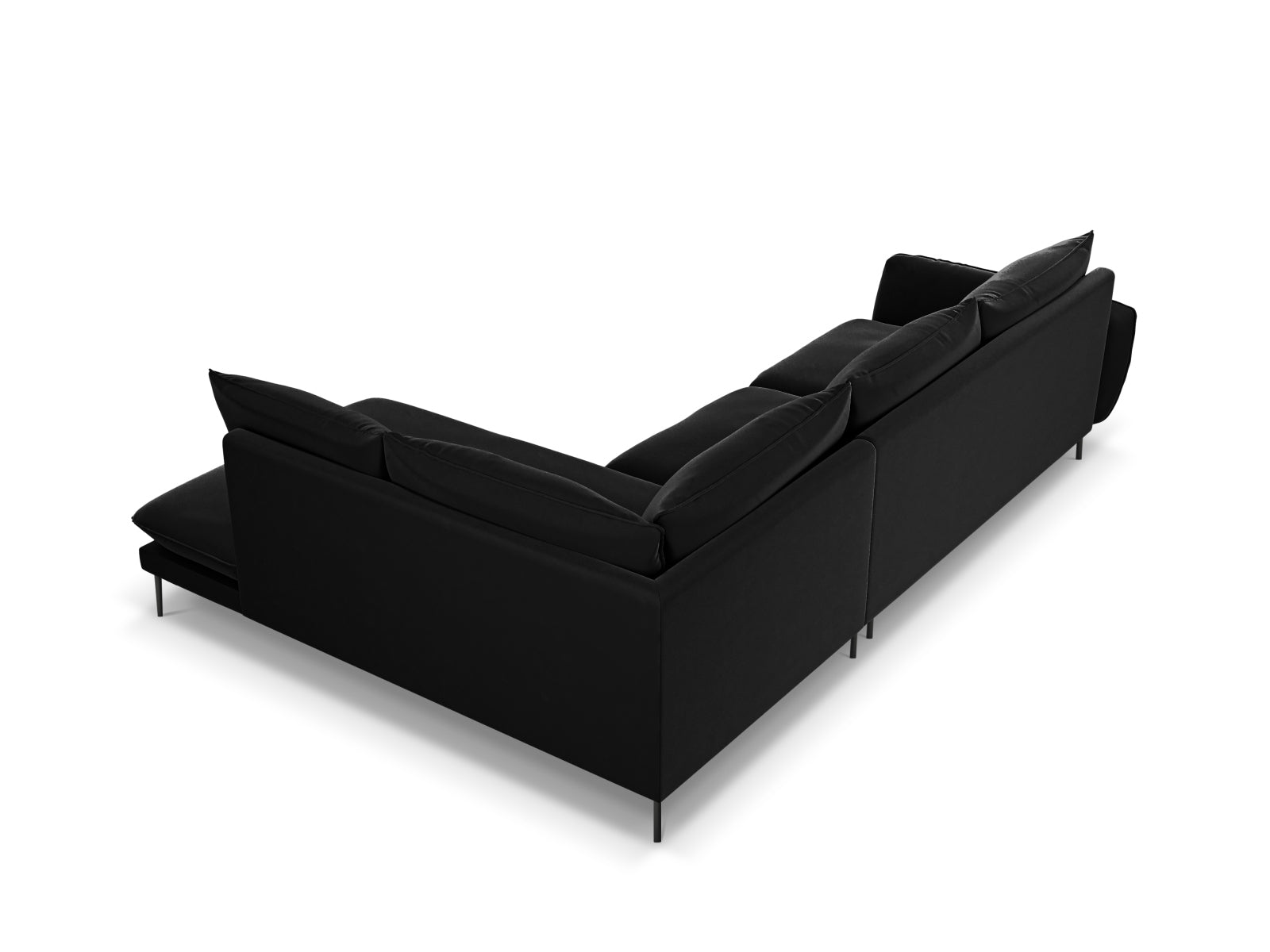 Elegantes 6-Sitzer Ecksofa in hochwertigem Velours, rechte Variante, 185 cm, ideal für stilvolle und komfortable Wohnräume.