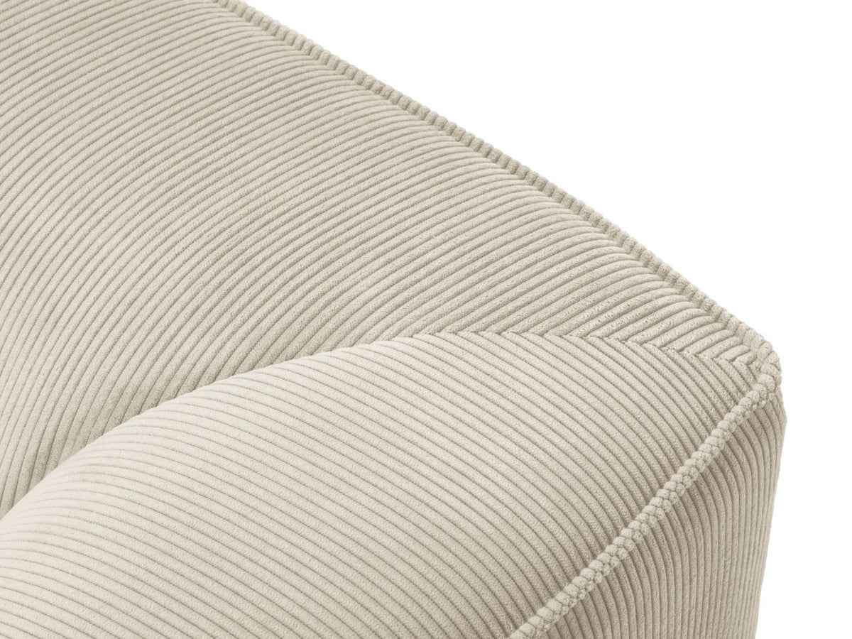 Modulares Ecksofa Siena in Light Grey-Ottawa mit Récamiere, Massivholzrahmen und schwarzen Kunststoffbeinen, 4-Sitzer, Breite 273 cm.