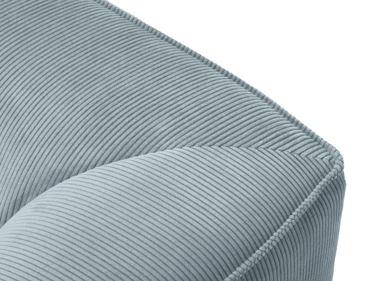 Modulares Ecksofa Siena in Light Grey-Ottawa mit Récamiere, Massivholzrahmen und schwarzen Kunststoffbeinen, 4-Sitzer, Breite 273 cm.