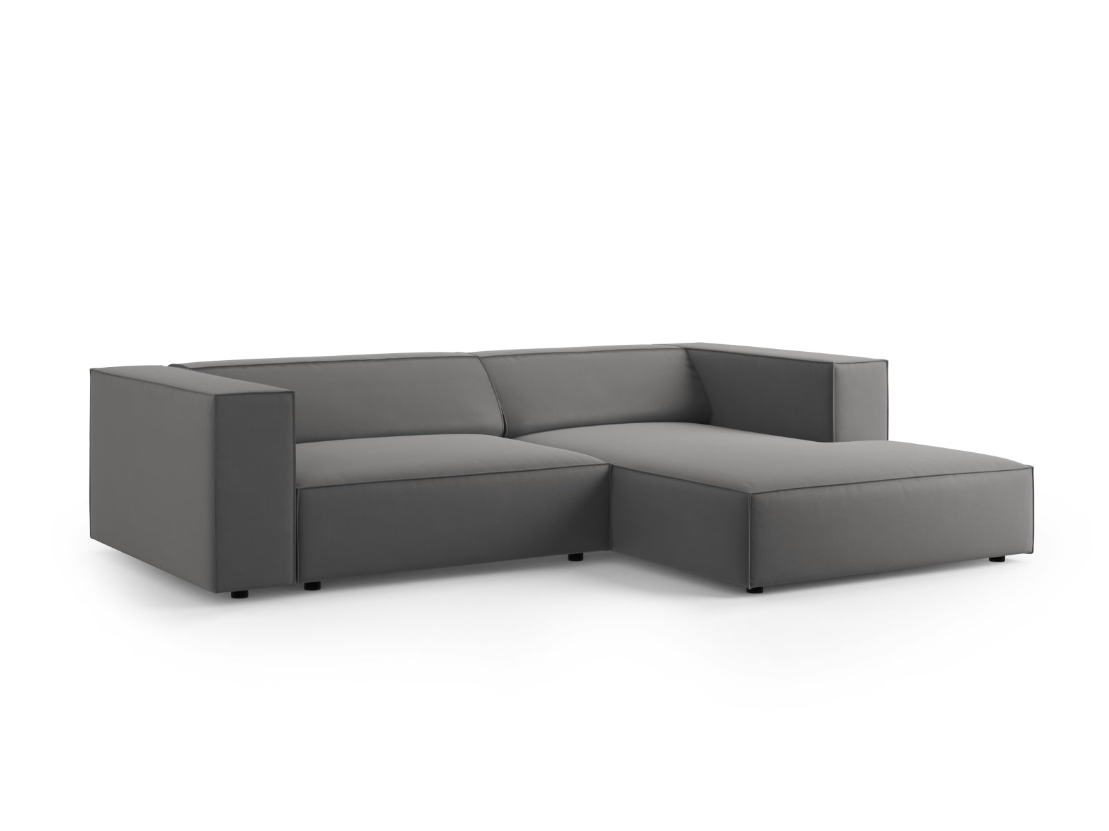 Entdecken Sie das stilvolle Arendal Velour Ecksofa rechts 3 Sitzer von Cosmopolitan Design – ideal für moderne Wohnräume und gemütliche Abende.