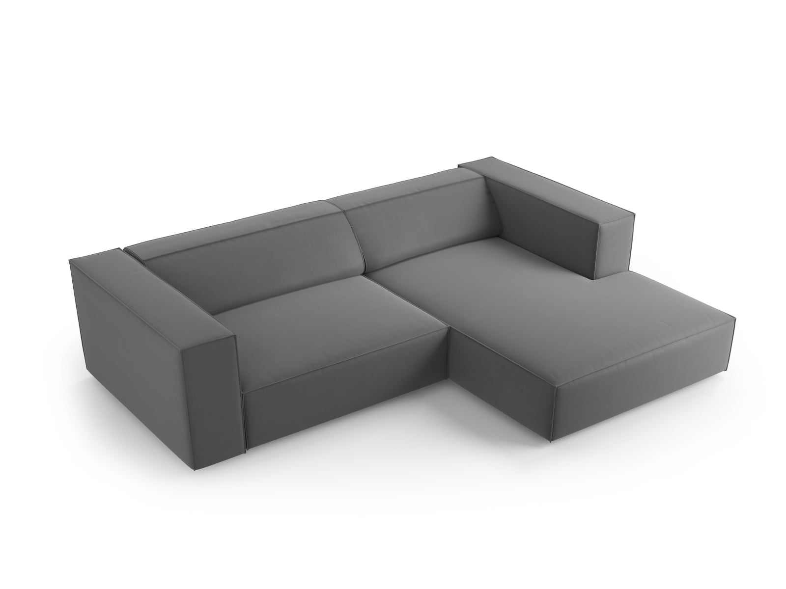 Entdecken Sie das stilvolle Arendal Velour Ecksofa rechts 3 Sitzer von Cosmopolitan Design – ideal für moderne Wohnräume und gemütliche Abende.