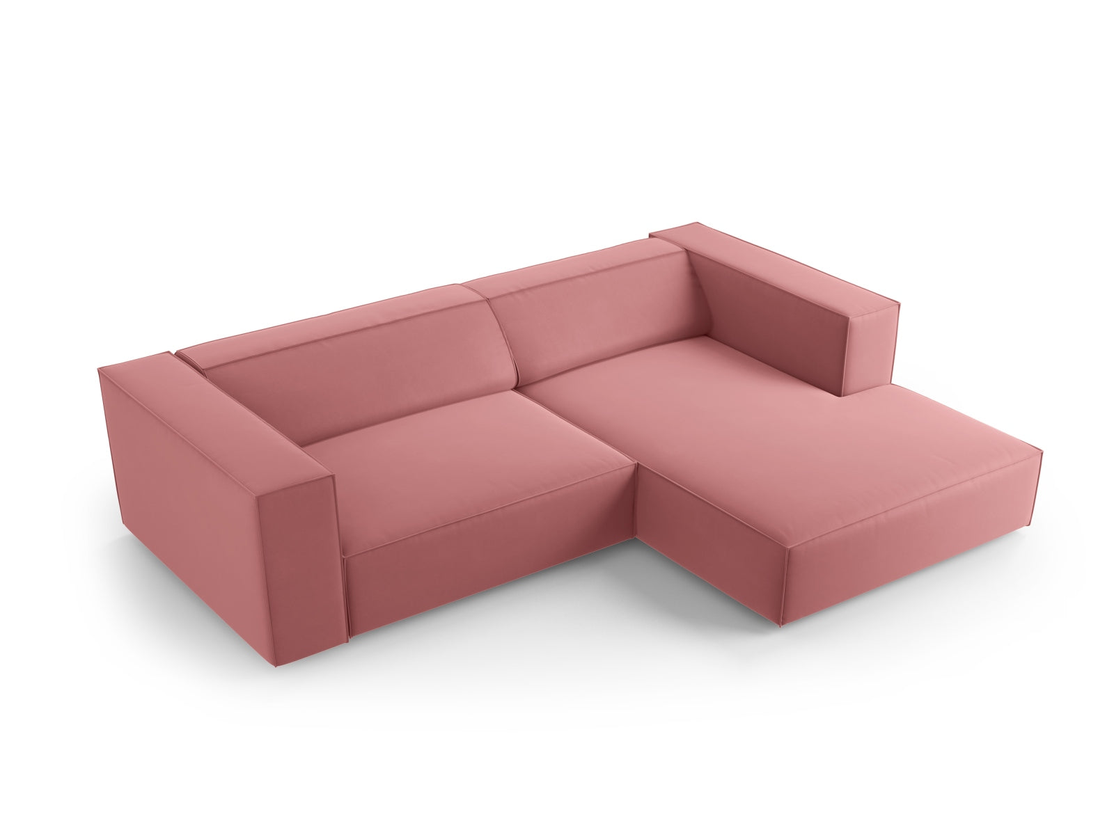 Erleben Sie das elegante Arendal Velour Ecksofa rechts 3 Sitzer von Cosmopolitan Design – perfekt für stilvolle Wohnräume und entspannte Stunden.