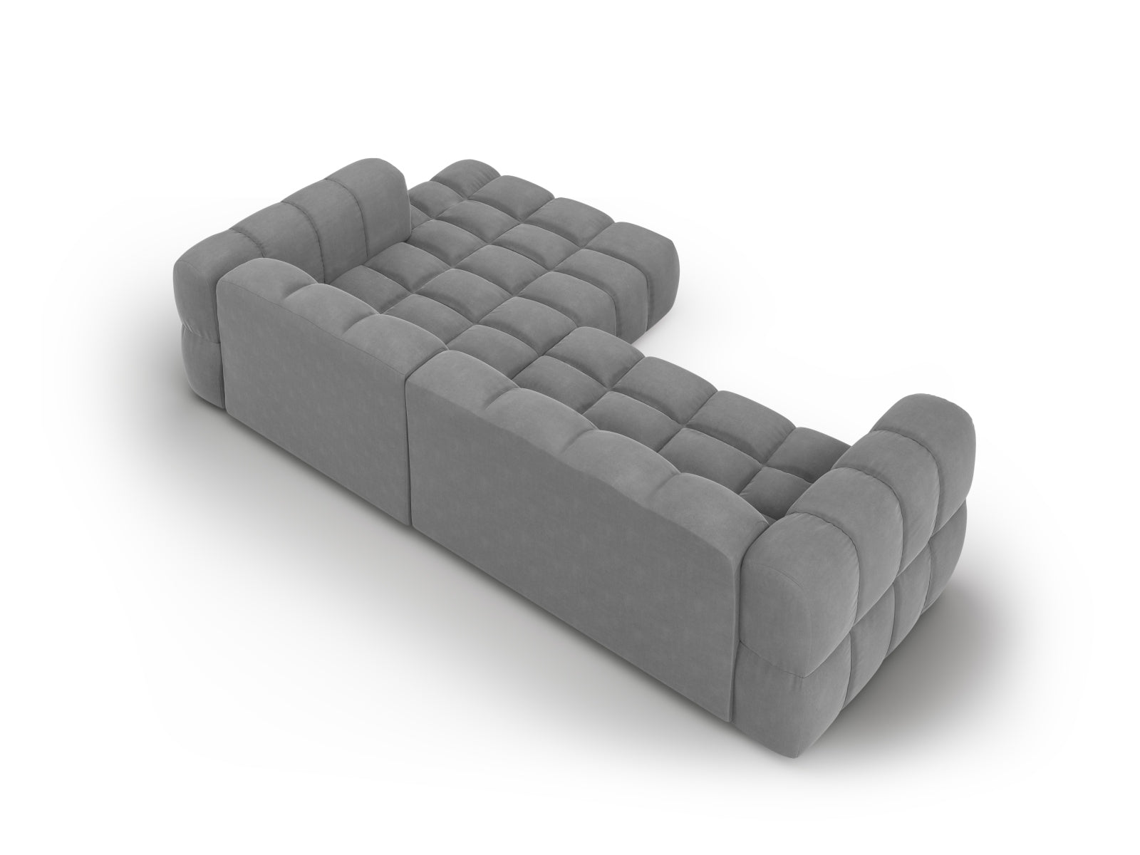 Erleben Sie das elegante Sky Velour Ecksofa rechts 4 Sitzer (162 cm) von Cosmopolitan Design – perfekt für stilvolle Wohnräume, modular und bequem!