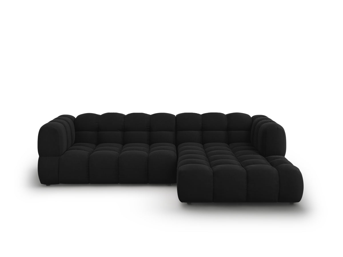 Sky Velour modulares Ecksofa rechts 4 Sitzer 162cm in Black-Casino präsentiert im Onlineshop von KAQTU Design AG. L-Sofa rechts ist von Cosmopolitan Design