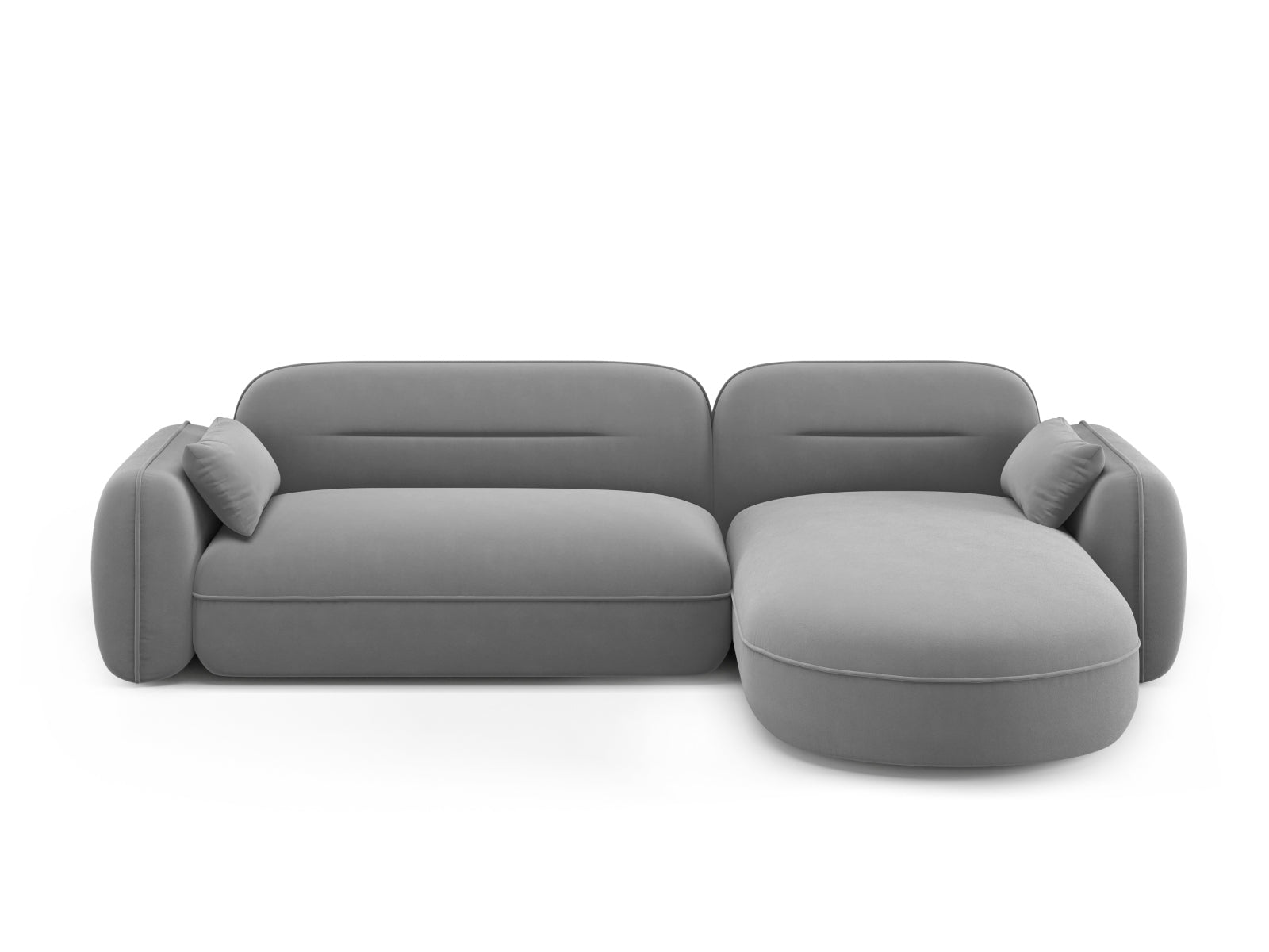 Sydney Velour Modular Ecksofa rechts 4 Sitzer in Light Grey präsentiert im Onlineshop von KAQTU Design AG. Ecksofa rechts ist von Cosmopolitan Design