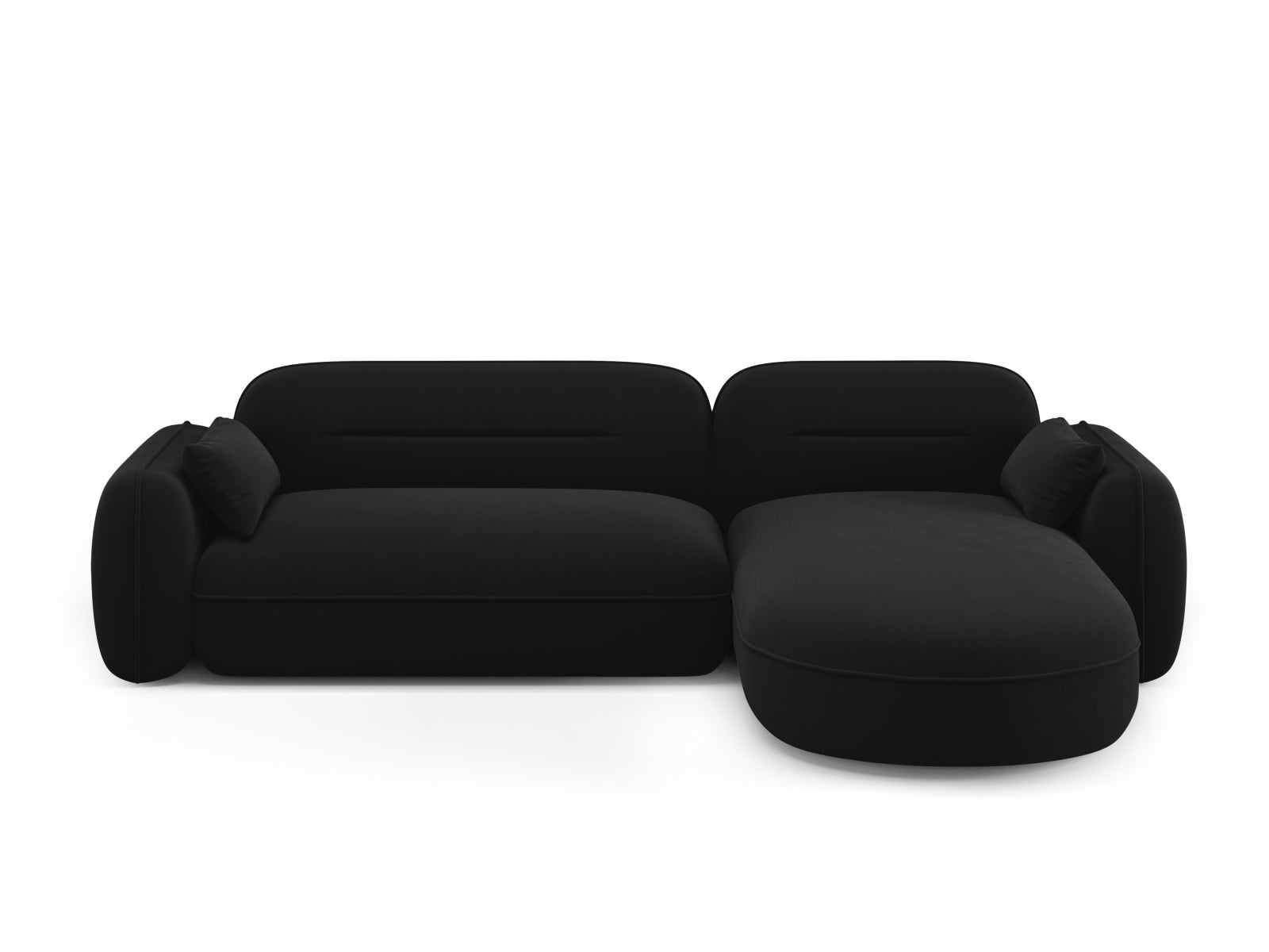 Sydney Velour Modular Ecksofa rechts 4 Sitzer in Black präsentiert im Onlineshop von KAQTU Design AG. Ecksofa rechts ist von Cosmopolitan Design