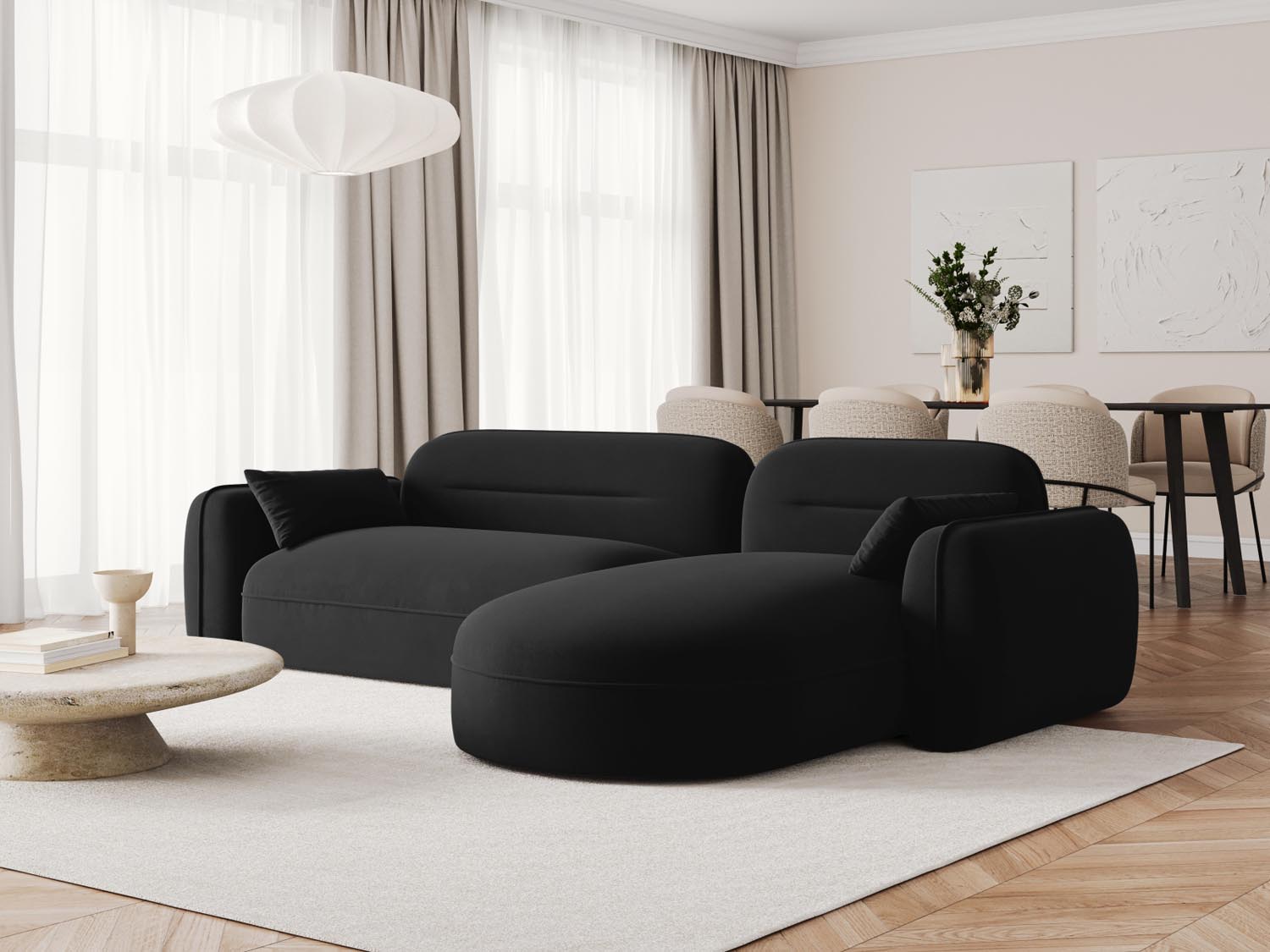 Entdecken Sie das Sydney Velour Modular Ecksofa rechts von Cosmopolitan Design – ein elegantes 4-Sitzer Sofa, das modernen Komfort und stilvolles Design vereint.