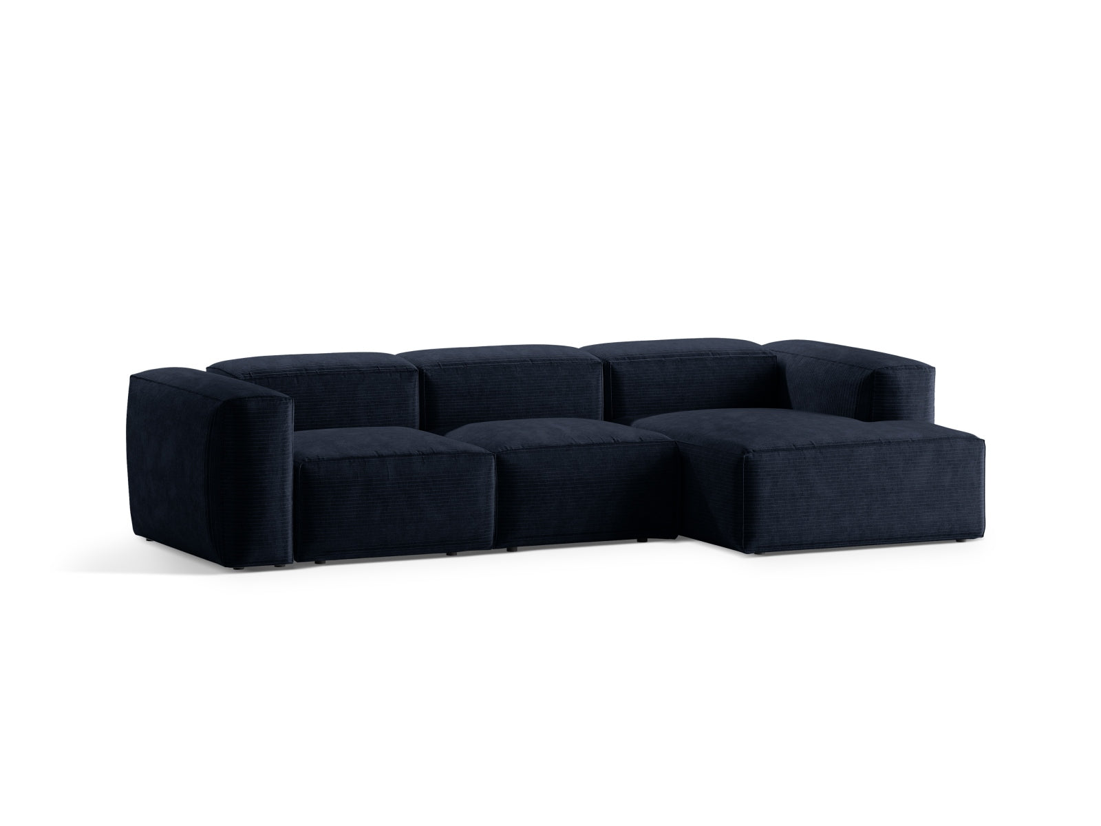 Bergamo Modular Ecksofa rechts 3 Sitzer in Navy Blue-Perla präsentiert im Onlineshop von KAQTU Design AG. Ecksofa rechts ist von Cosmopolitan Design