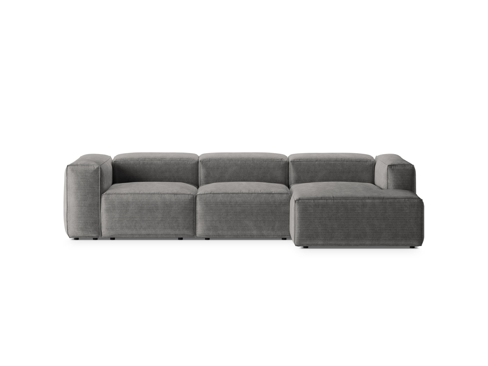 Bergamo Modular Ecksofa rechts 3 Sitzer in Light Grey-Perla präsentiert im Onlineshop von KAQTU Design AG. Ecksofa rechts ist von Cosmopolitan Design