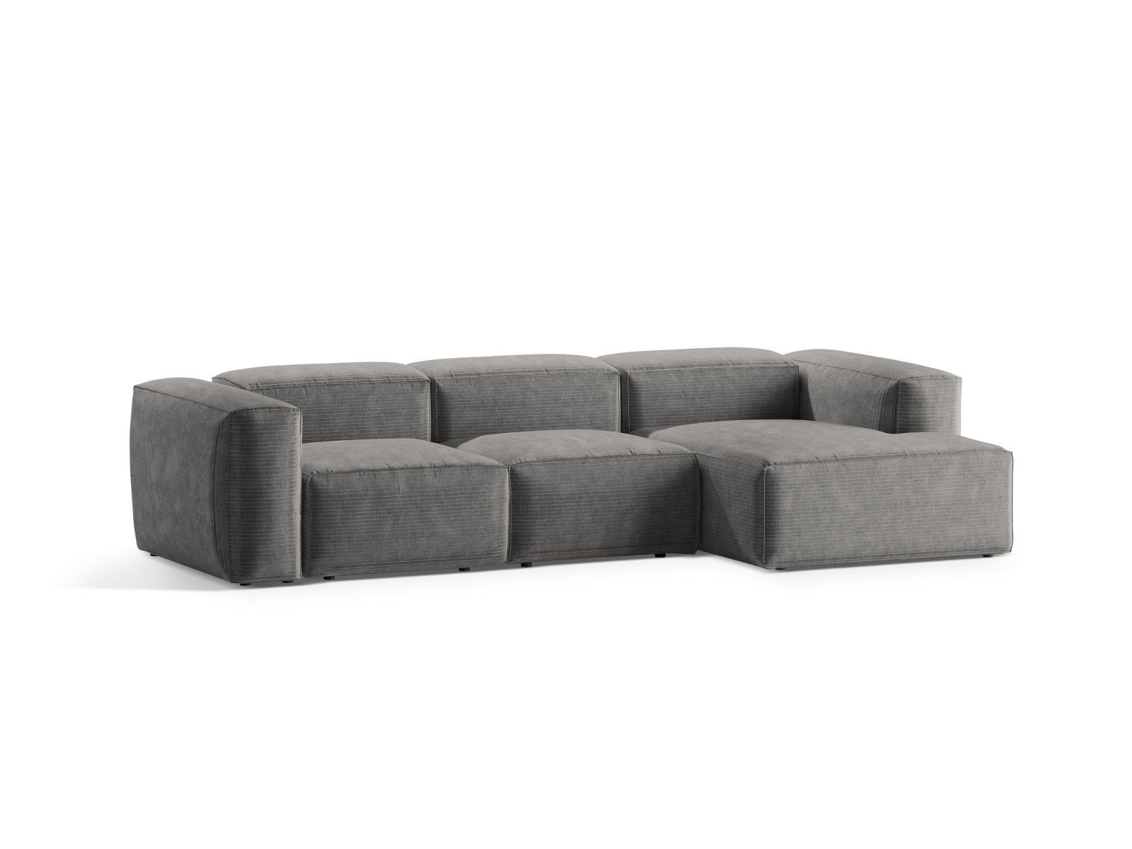 Bergamo Modular Ecksofa rechts 3 Sitzer in Light Grey-Perla präsentiert im Onlineshop von KAQTU Design AG. Ecksofa rechts ist von Cosmopolitan Design