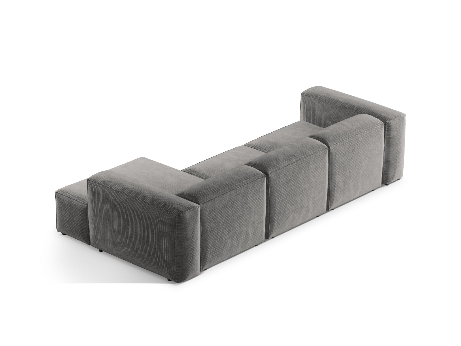 Bergamo Modular Ecksofa rechts 3 Sitzer in Light Grey-Perla präsentiert im Onlineshop von KAQTU Design AG. Ecksofa rechts ist von Cosmopolitan Design