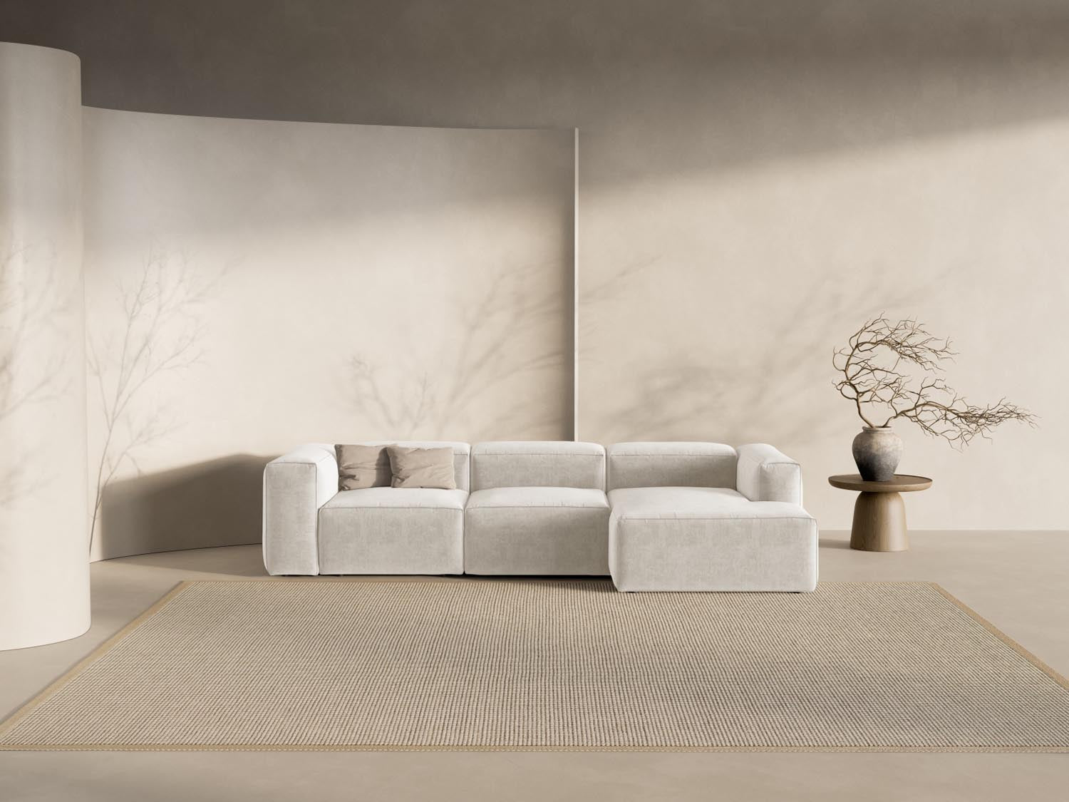 Bergamo Modular Ecksofa rechts 3 Sitzer in Beige-Liberty präsentiert im Onlineshop von KAQTU Design AG. Ecksofa rechts ist von Cosmopolitan Design