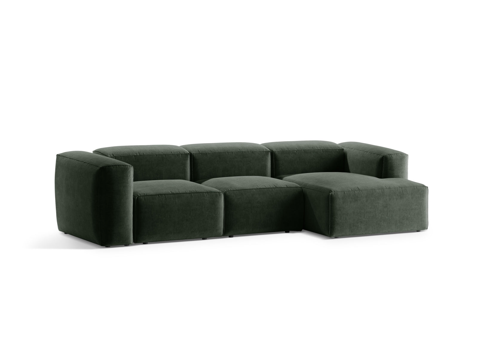 Bergamo Modular Ecksofa rechts 3 Sitzer in Moss Green-Liberty präsentiert im Onlineshop von KAQTU Design AG. Ecksofa rechts ist von Cosmopolitan Design