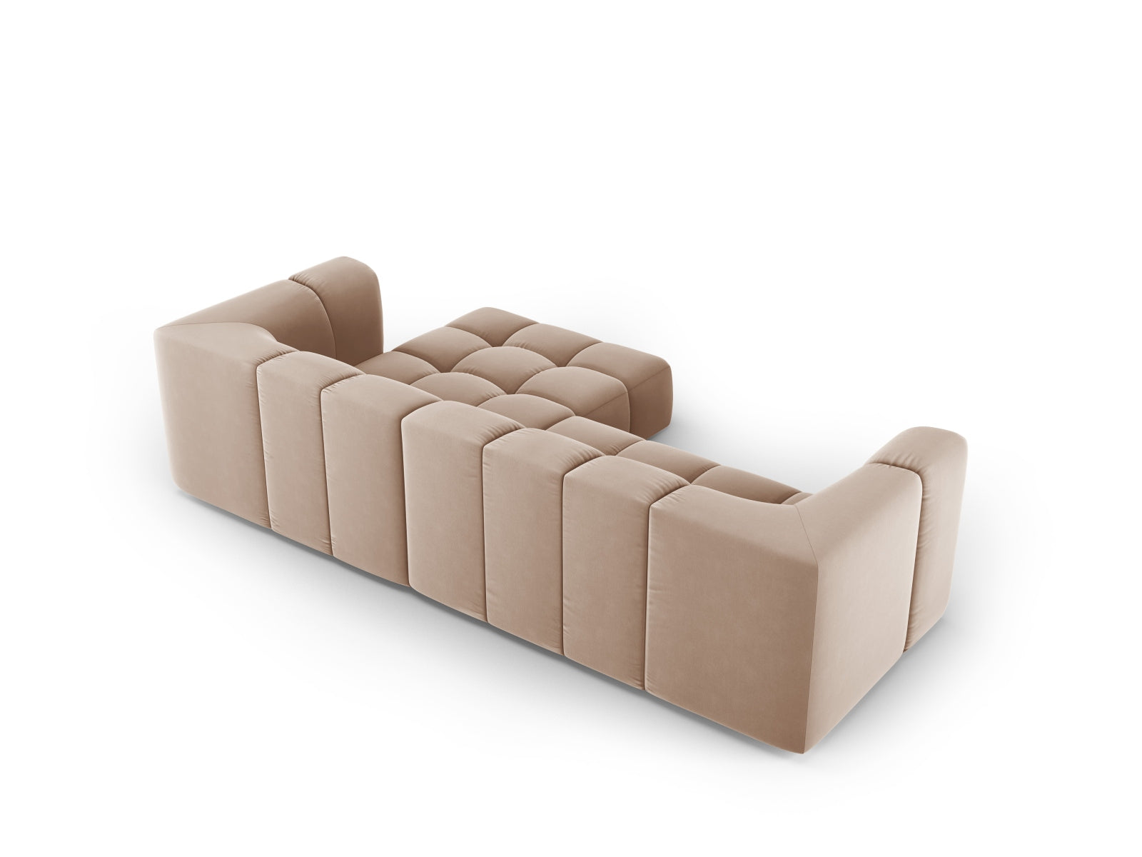 Elegantes 3-Sitzer-Ecksofa Moritz in Beige, modular und rechtsseitig, perfekt für stilvolle Wohnkonzepte und gemütliche Abende.