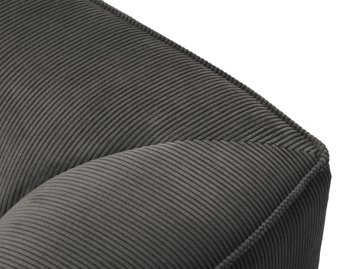 Modulares Ecksofa Siena rechts, 3-Sitzer in Light Beige-Scala Cordstoff, Massivholzrahmen, schwarze Kunststoffbeine, Sitzhöhe 40 cm.