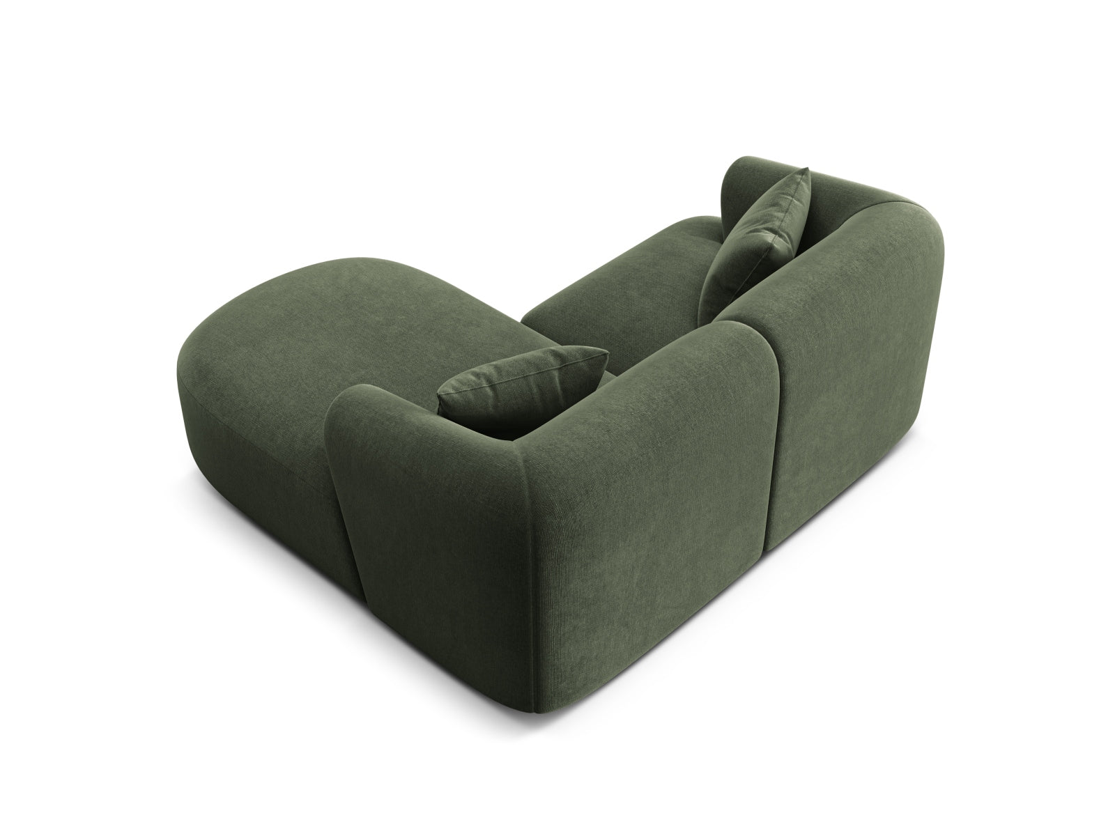 Modulares 3-Sitzer Ecksofa Campi in trendigem Green-Vogue, perfekt für stilvolle Wohnräume und entspannte Abende.