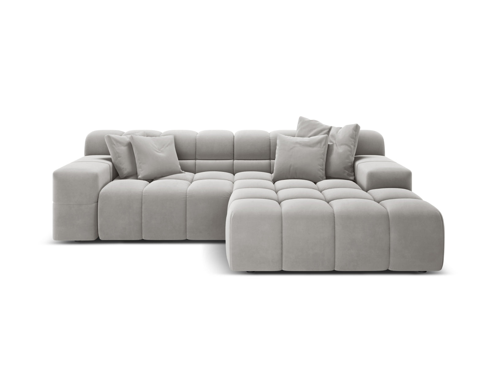 2-Sitzer Ecksofa rechts Hawaii in Silver-Magic Velvet präsentiert im Onlineshop von KAQTU Design AG. Ecksofa rechts ist von Cosmopolitan Design