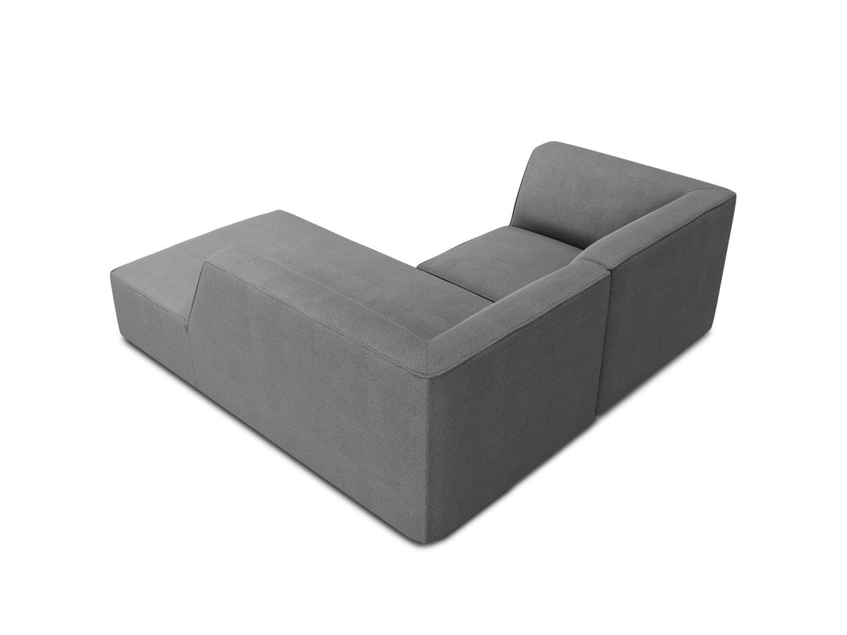 Modulares Ecksofa Siena rechts, 3-Sitzer in Light Beige-Scala Cordstoff, Massivholzrahmen, schwarze Kunststoffbeine, Sitzhöhe 40 cm.