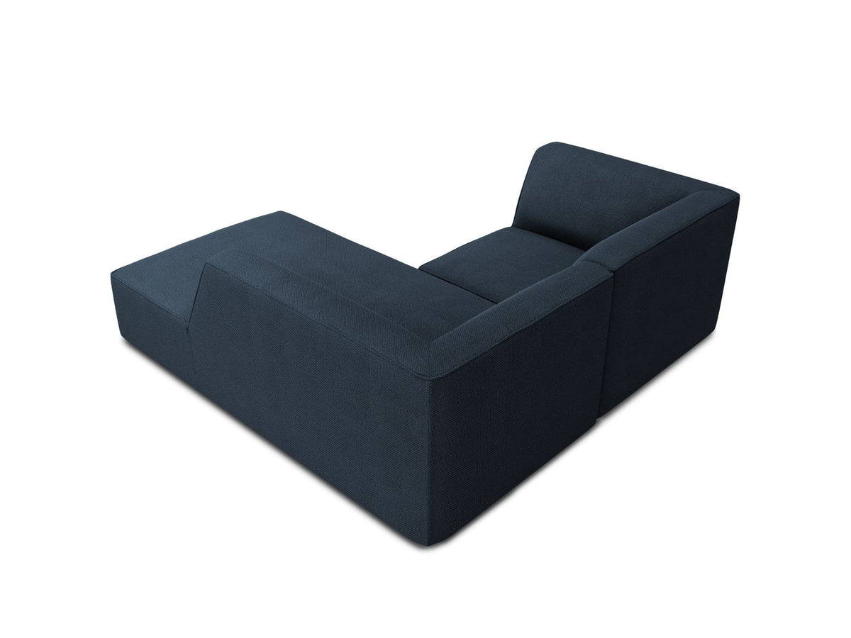 Modulares Ecksofa Siena rechts, 3-Sitzer in Light Beige-Scala Cordstoff, Massivholzrahmen, schwarze Kunststoffbeine, Sitzhöhe 40 cm.
