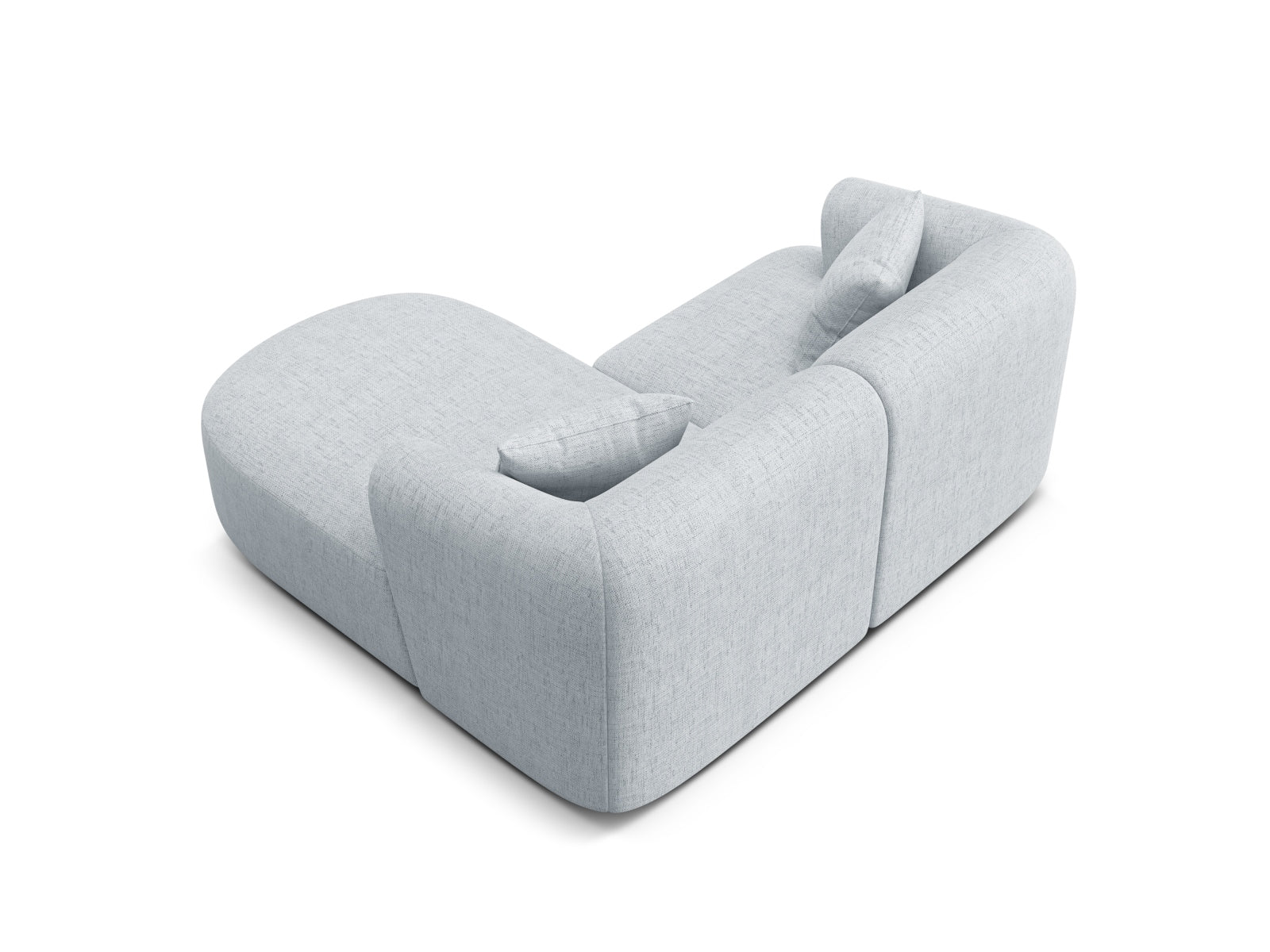 Stylisches 3-Sitzer Ecksofa Campi in sanftem Grau, perfekt für zeitgemäße Wohnkonzepte und gemütliche Entspannungsmomente.